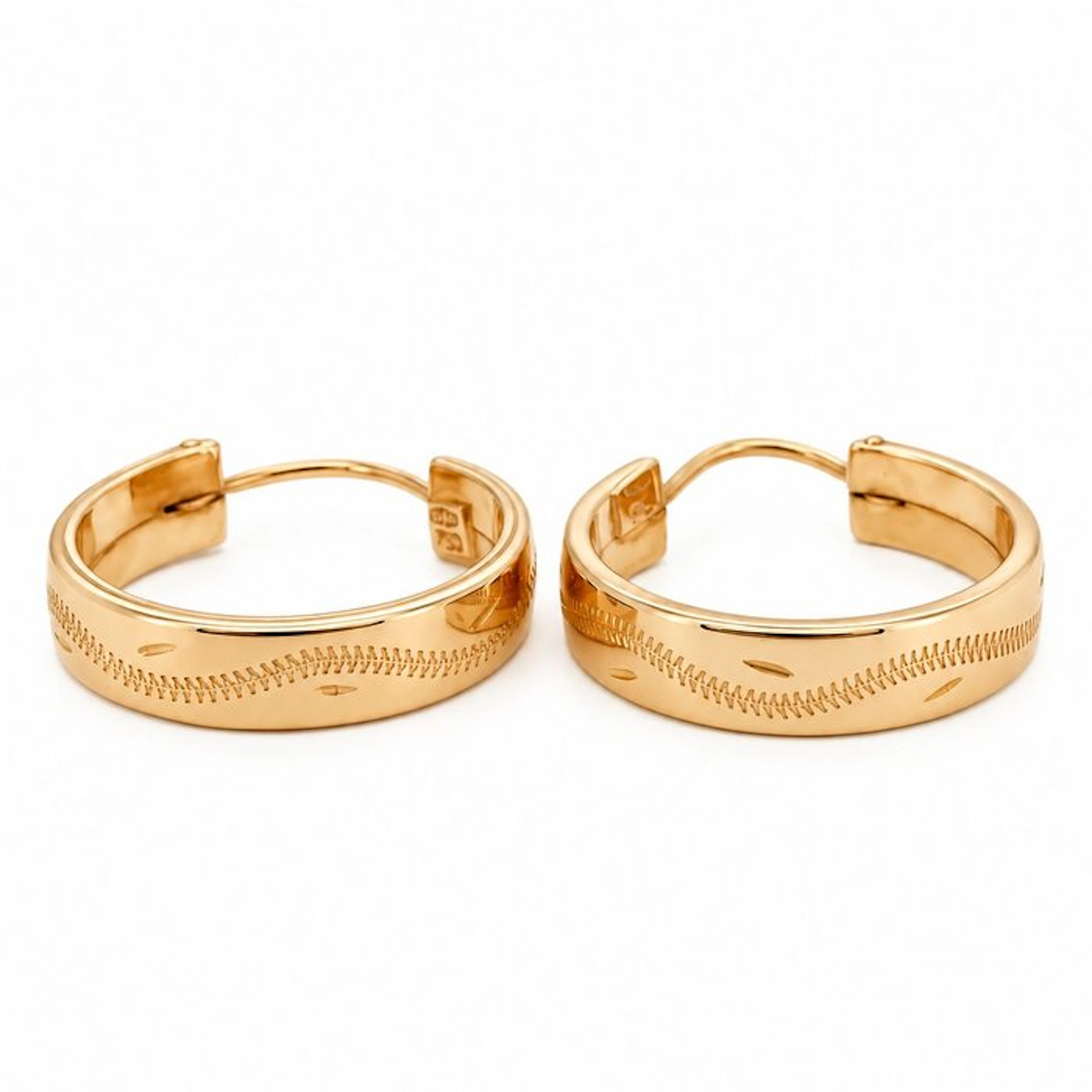 Earrings - 18 kt. Yellow gold - Made in Italy - Handmade