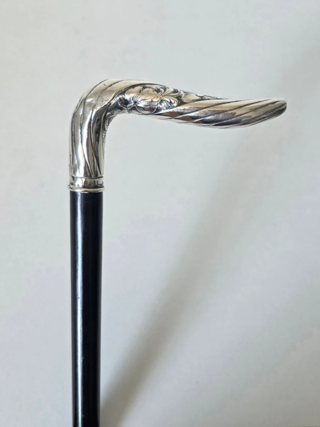 Art Nouveau gedetailleerde Walking stick - .800 silver - Silver handle