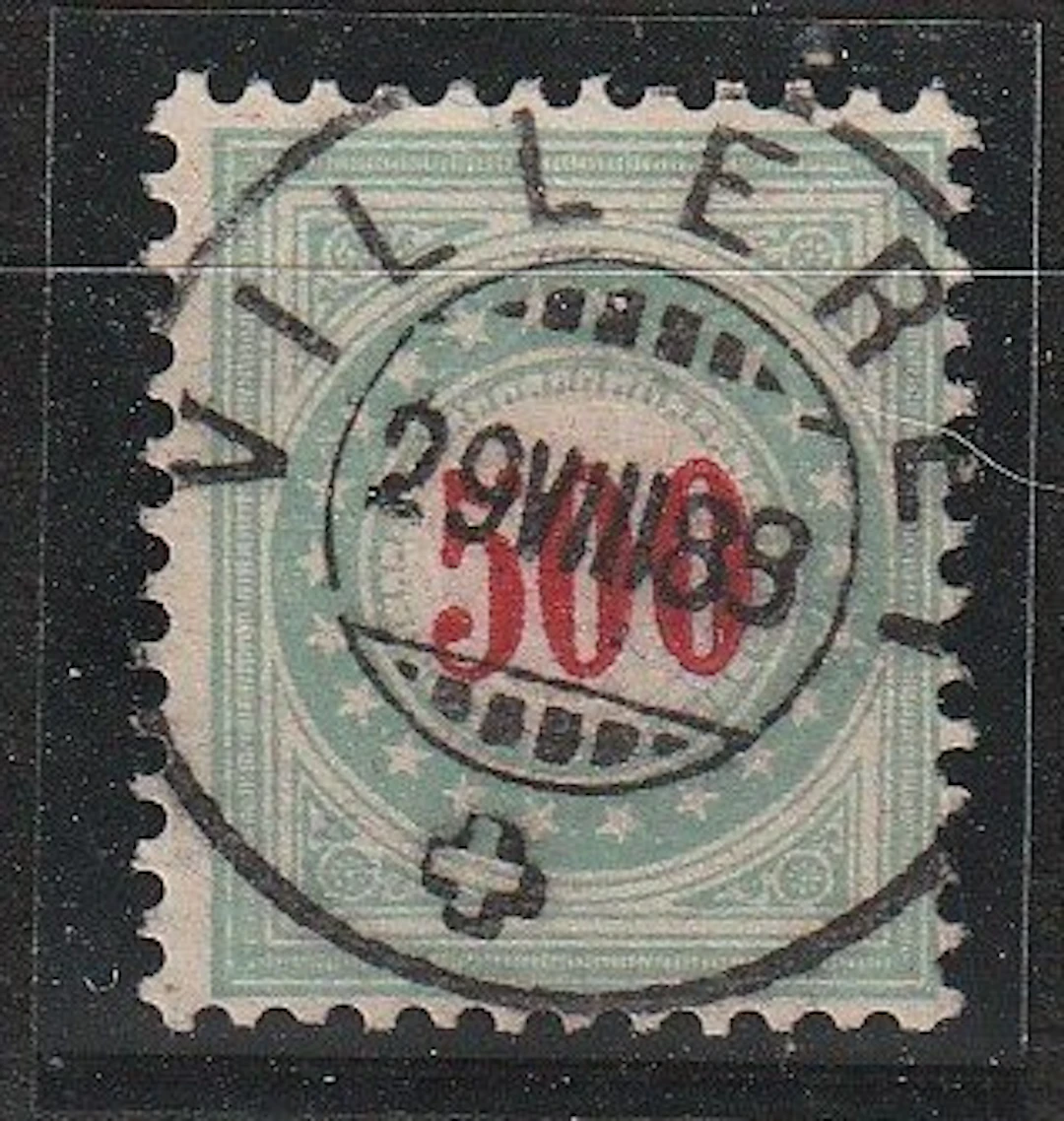 Switzerland 1883 - Postage stamp: highest value from the blue-green series.