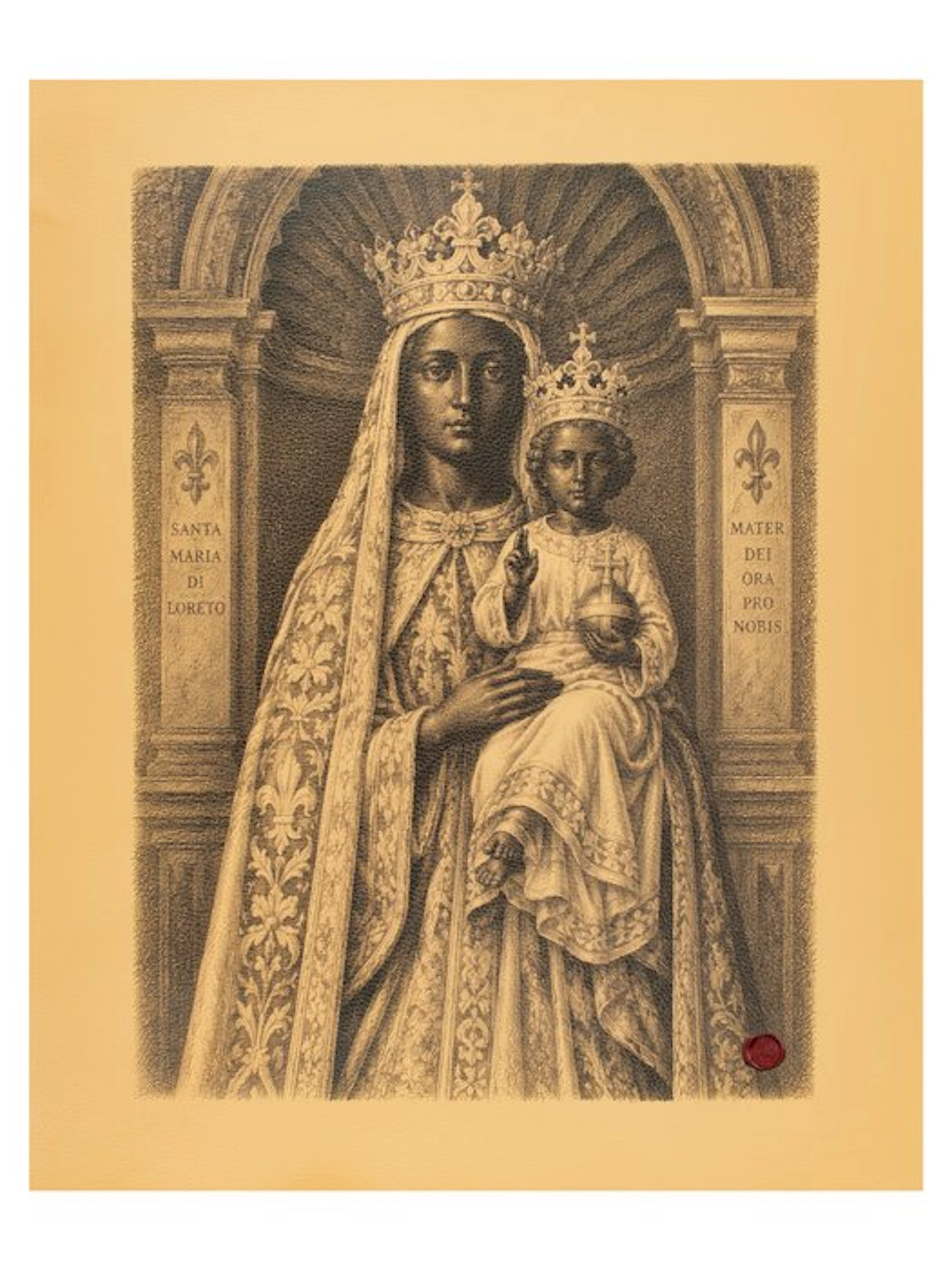 Madonna of Loreto – Queen and Mother – Print on Leather...