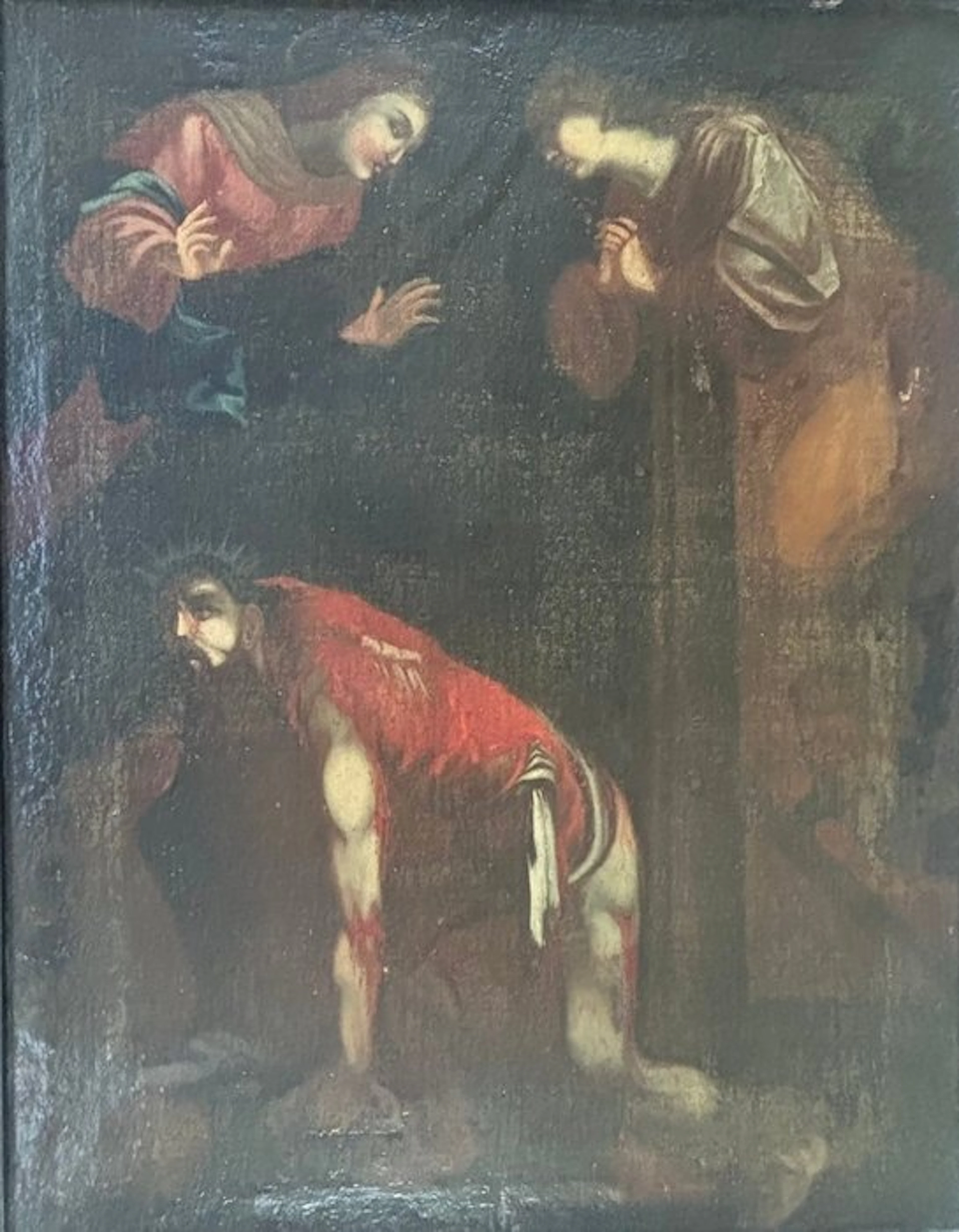 Scuola italiana (XVII) - Cristo tras la flagelación con...