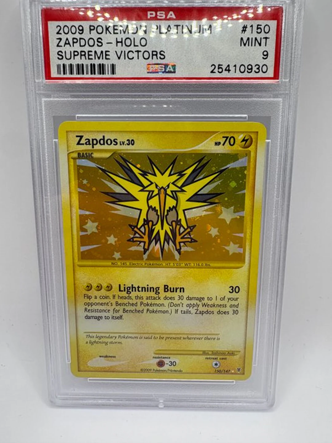 Pokémon - 1 Graded card - Zapdos 150/147 Foil - PSA 9 - Platinum
