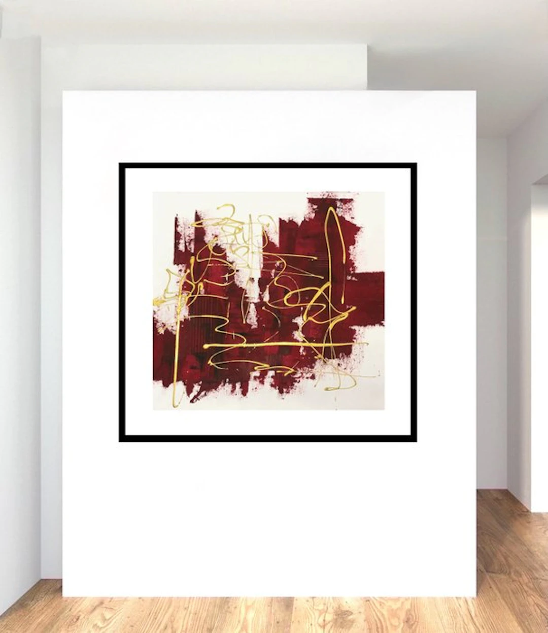 Dam Domido - NO RESERVE- Brodé or - 85 x 80 cm - White background