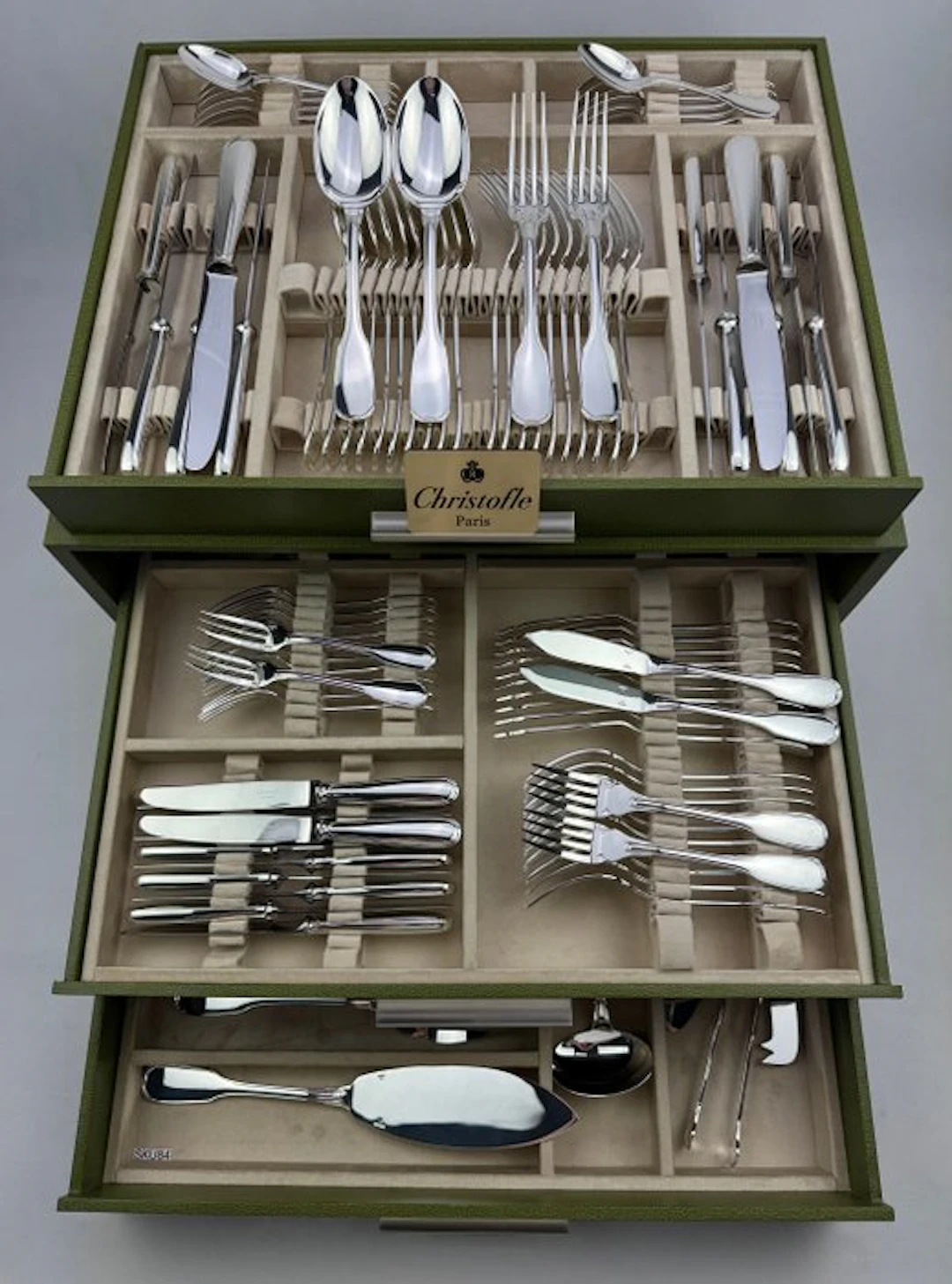 Christofle - Table service for 12 (127) - Touraine - Silverplated