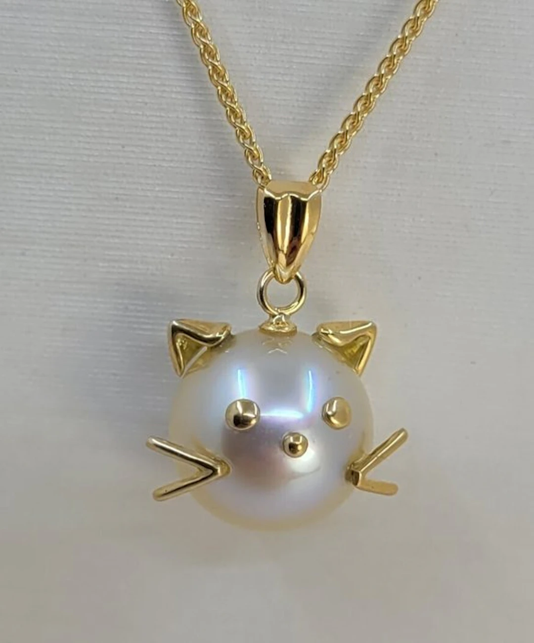Necklace with pendant - 18 kt. Yellow gold Pearl - Golden South Sea Pearl