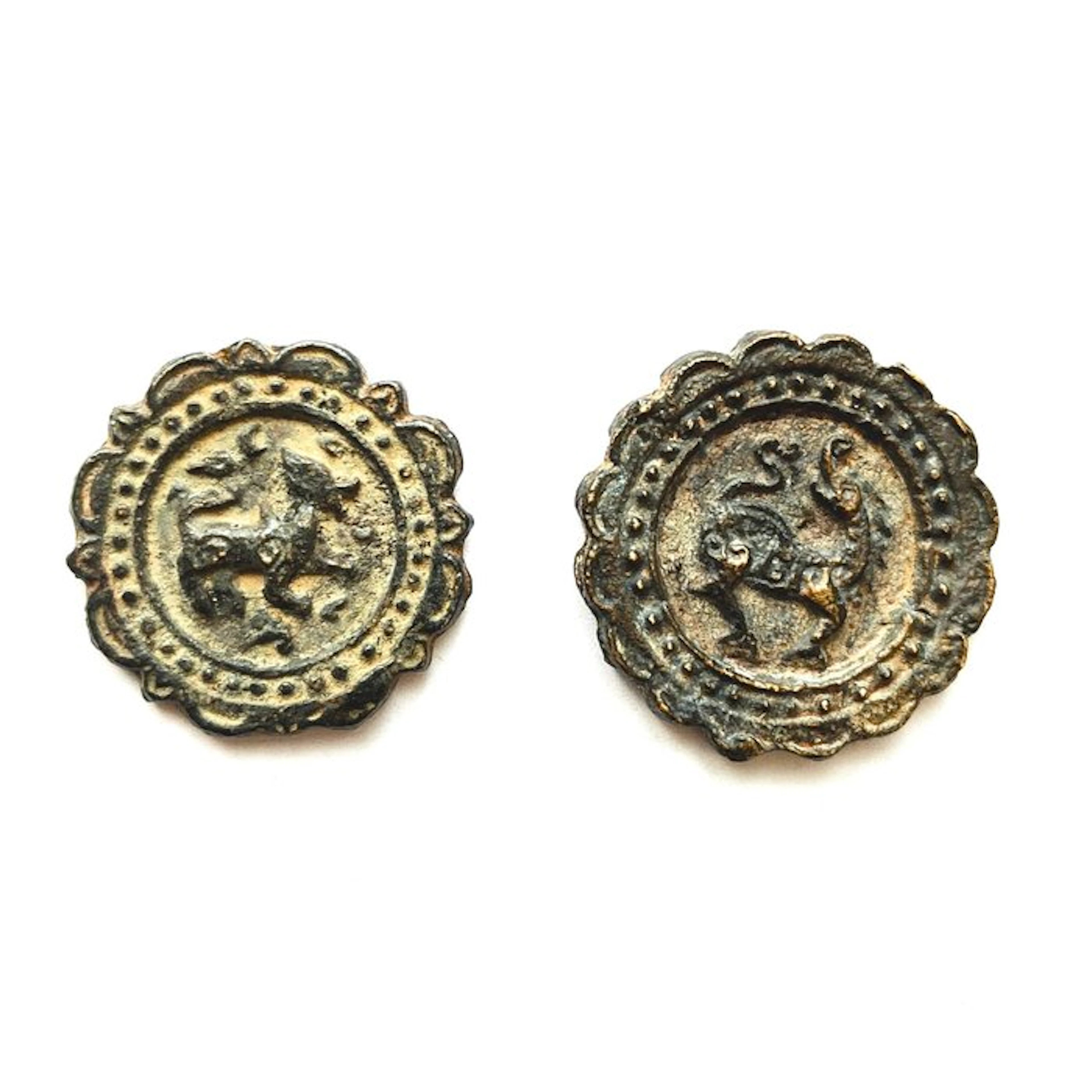 Ancient Siamese Metal Coins Bead - 27 mm