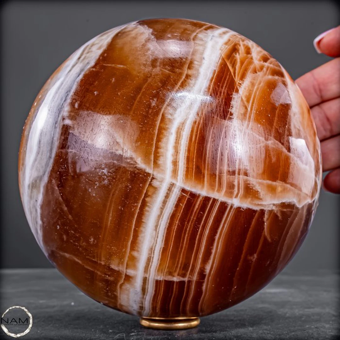 Reddish calcite sphere from Pakistan – Wonders of Nature- 3370.95 g