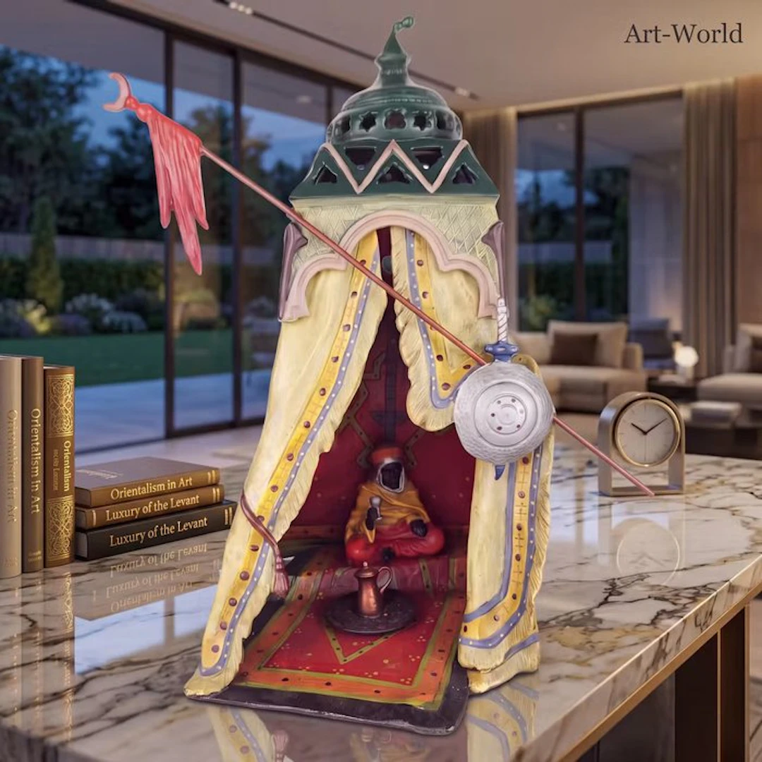 Statue, XL Bedouin tent 32.5cm / 4.6 kg - 32.5 cm - Bronze