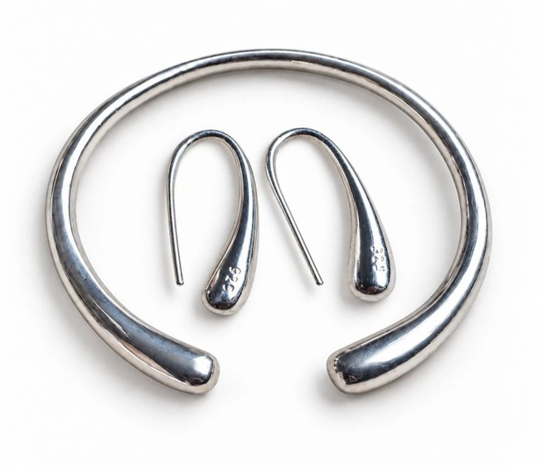 No reserve price - 2 piece jewellery set Silver
