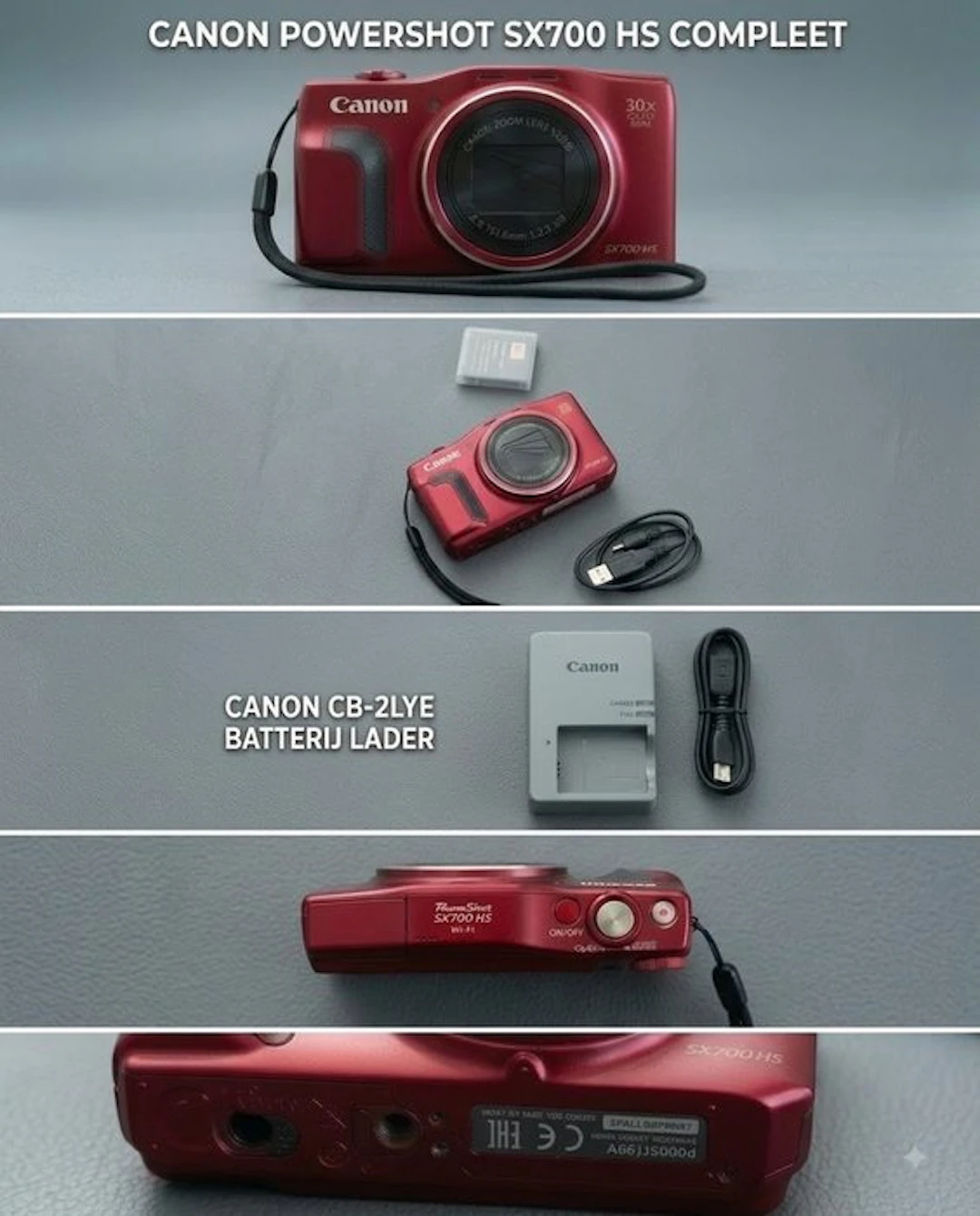 Canon PowerShot SX700 HS - Red - 30x Digital compact camera