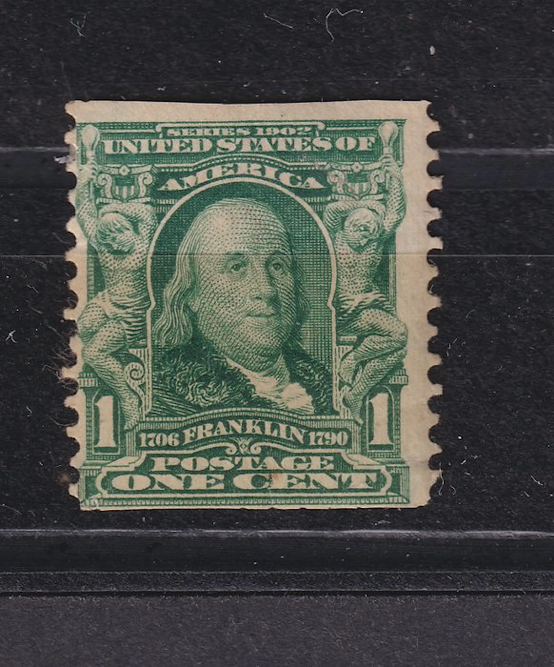United States 1909 - 1c Franklin coil stamp, perf. 12, vertical, MH