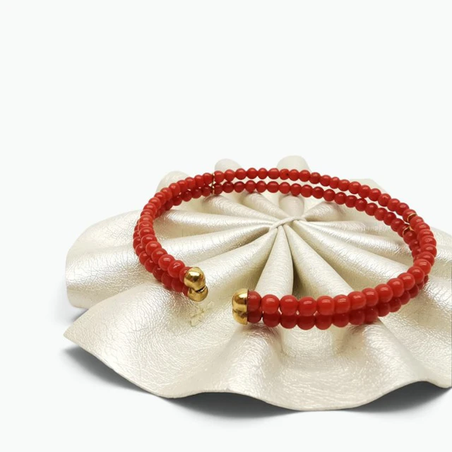 Coral - Silver - Bracelet - handmade