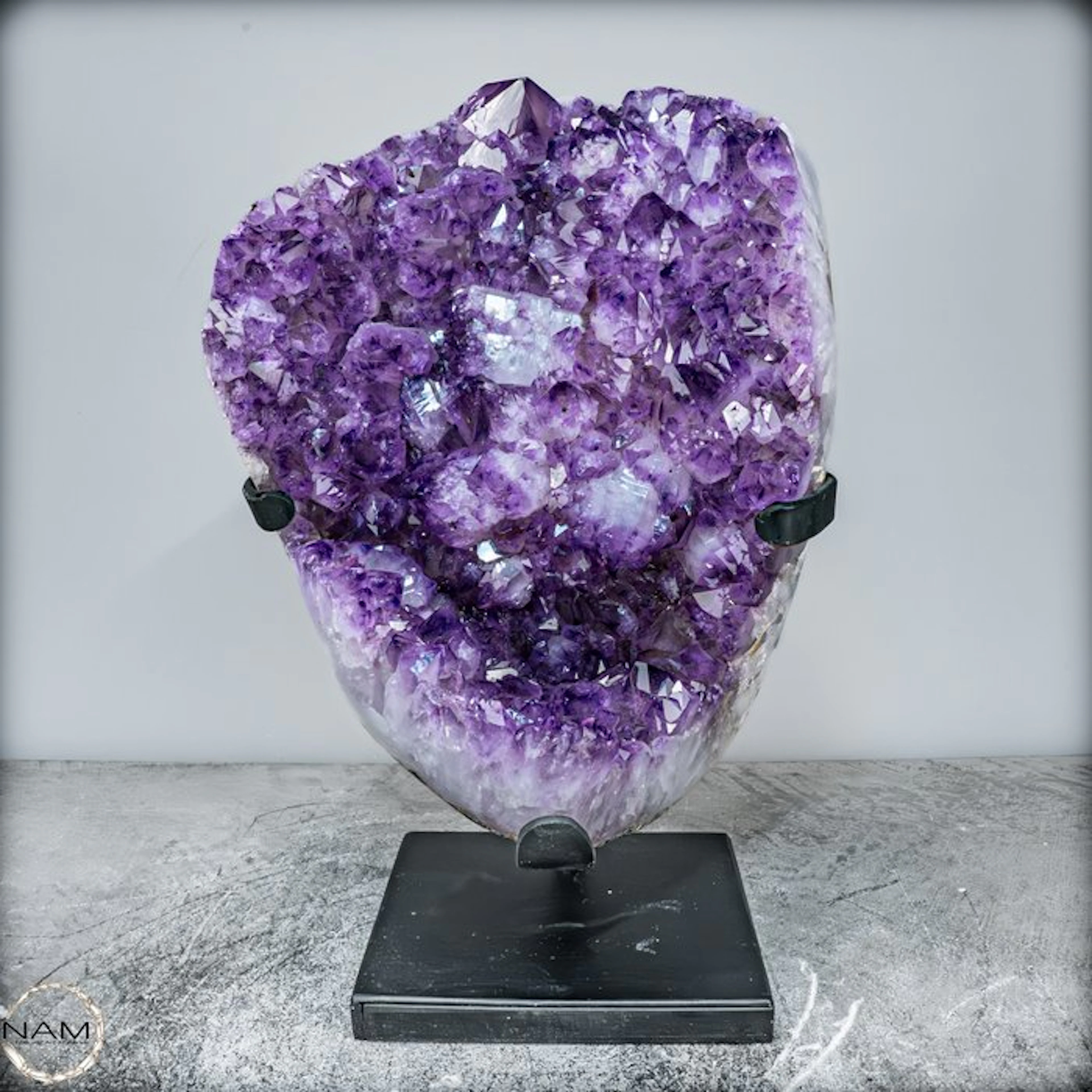 Fantastic amethyst druzy on a stand Anahi Mines, Bolivia- 9940.34 g