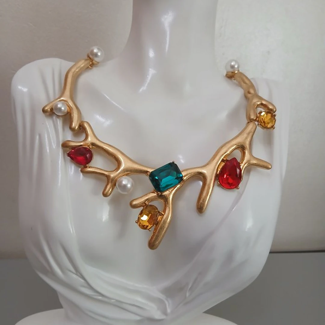 Oscar De La Renta - Gold-plated - Necklace - Coral