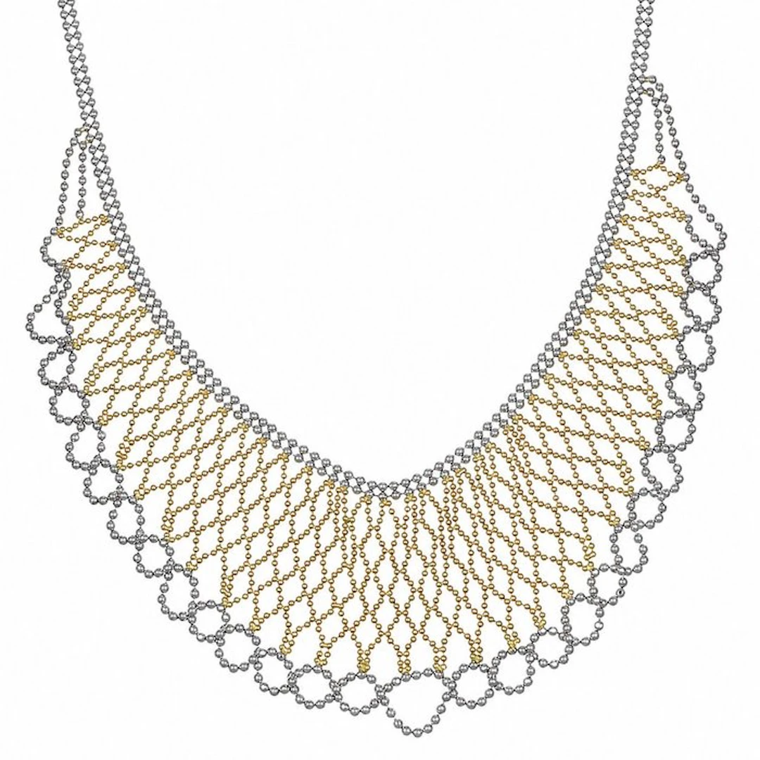 Necklace - 18 kt. Yellow gold, White gold - Made in Italy - Handmade