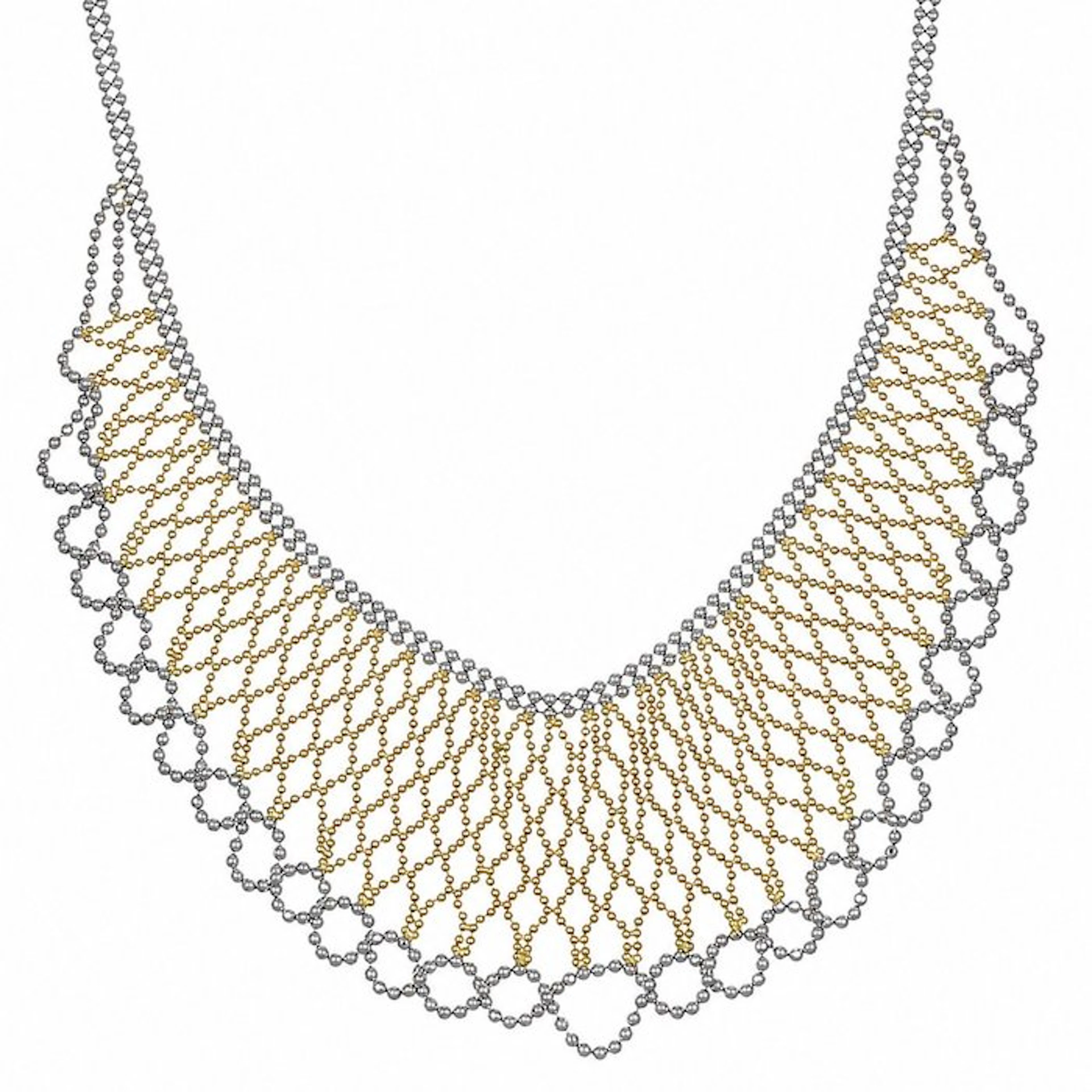 Necklace - 18 kt. Yellow gold, White gold - Made in Italy - Handmade