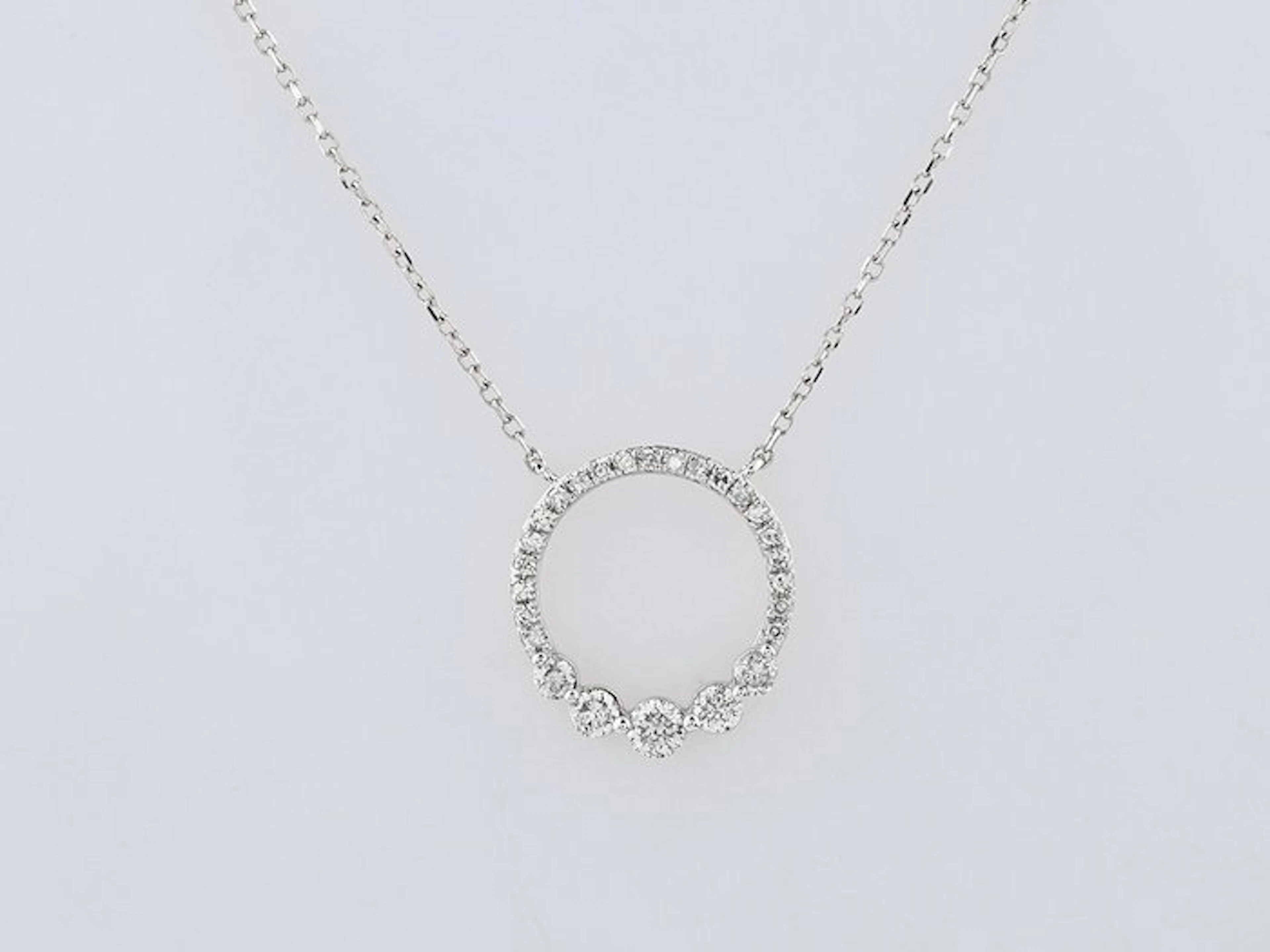 Necklace with pendant - 14 kt. White gold - 0.35ct. tw. Diamond (Natural)