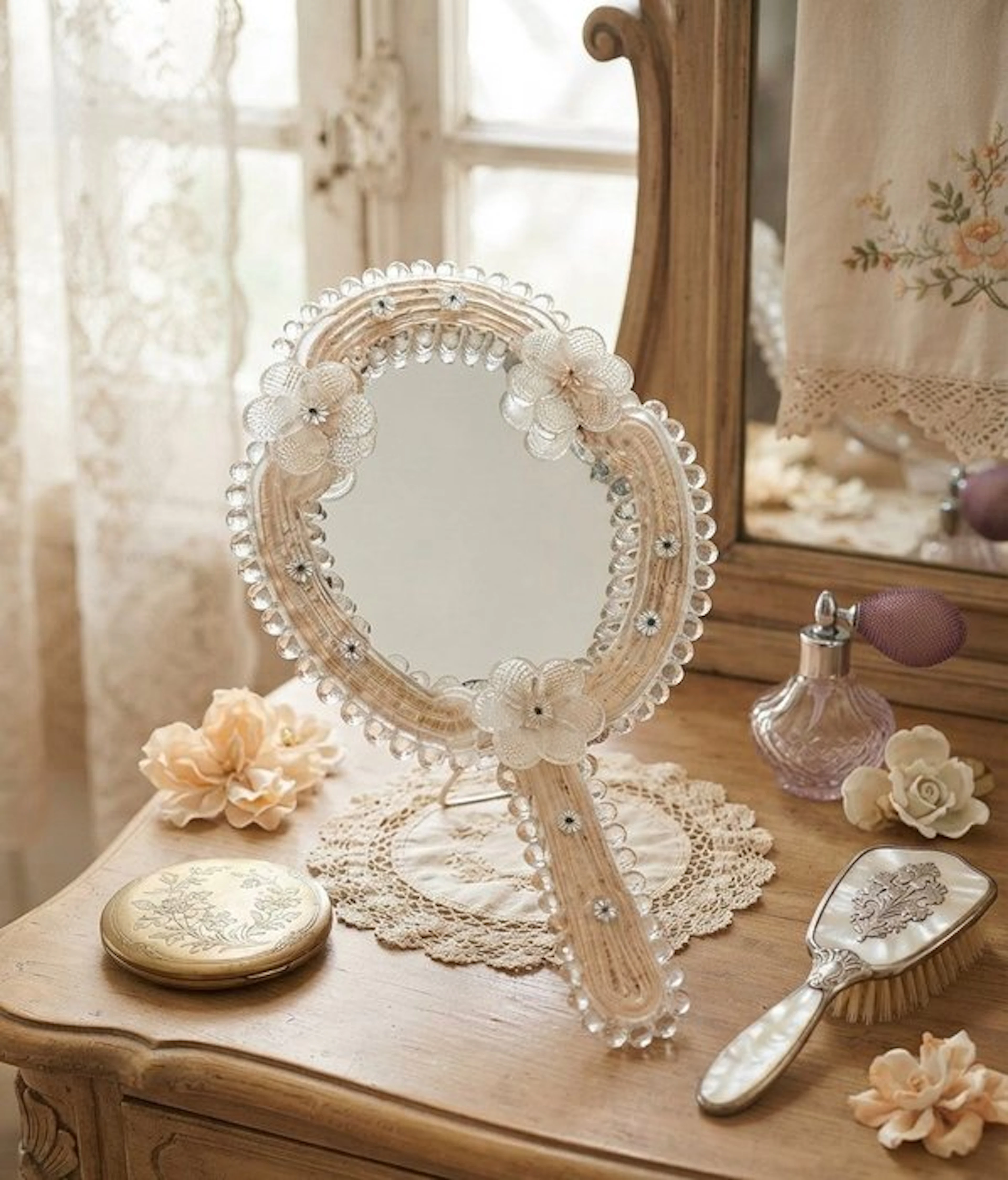 Murano - Mirror- Authentic Venetian wall or boudoir...
