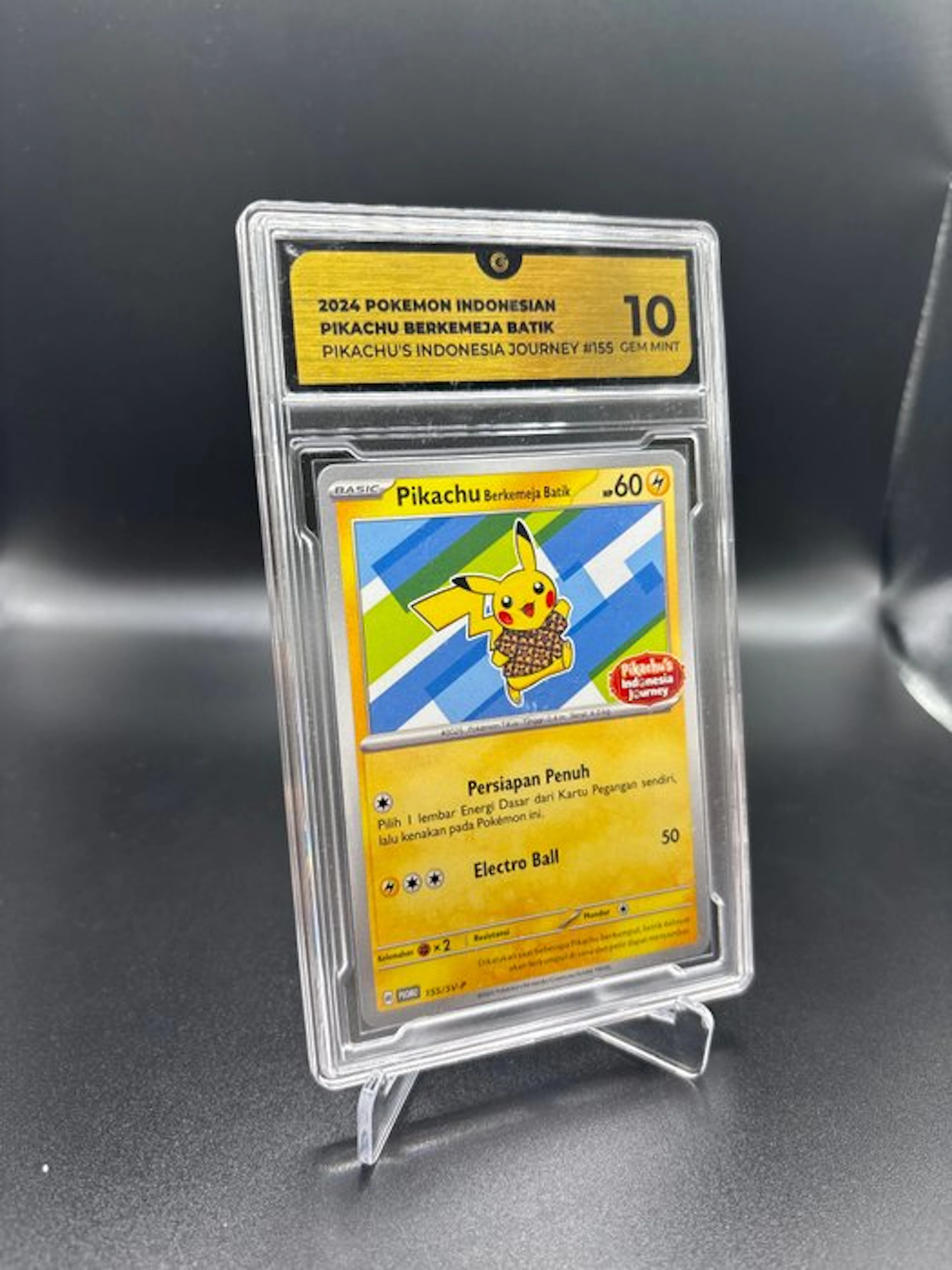 Pokémon - 1 Graded card Batik Pikachu 155 Promo card - GG 10