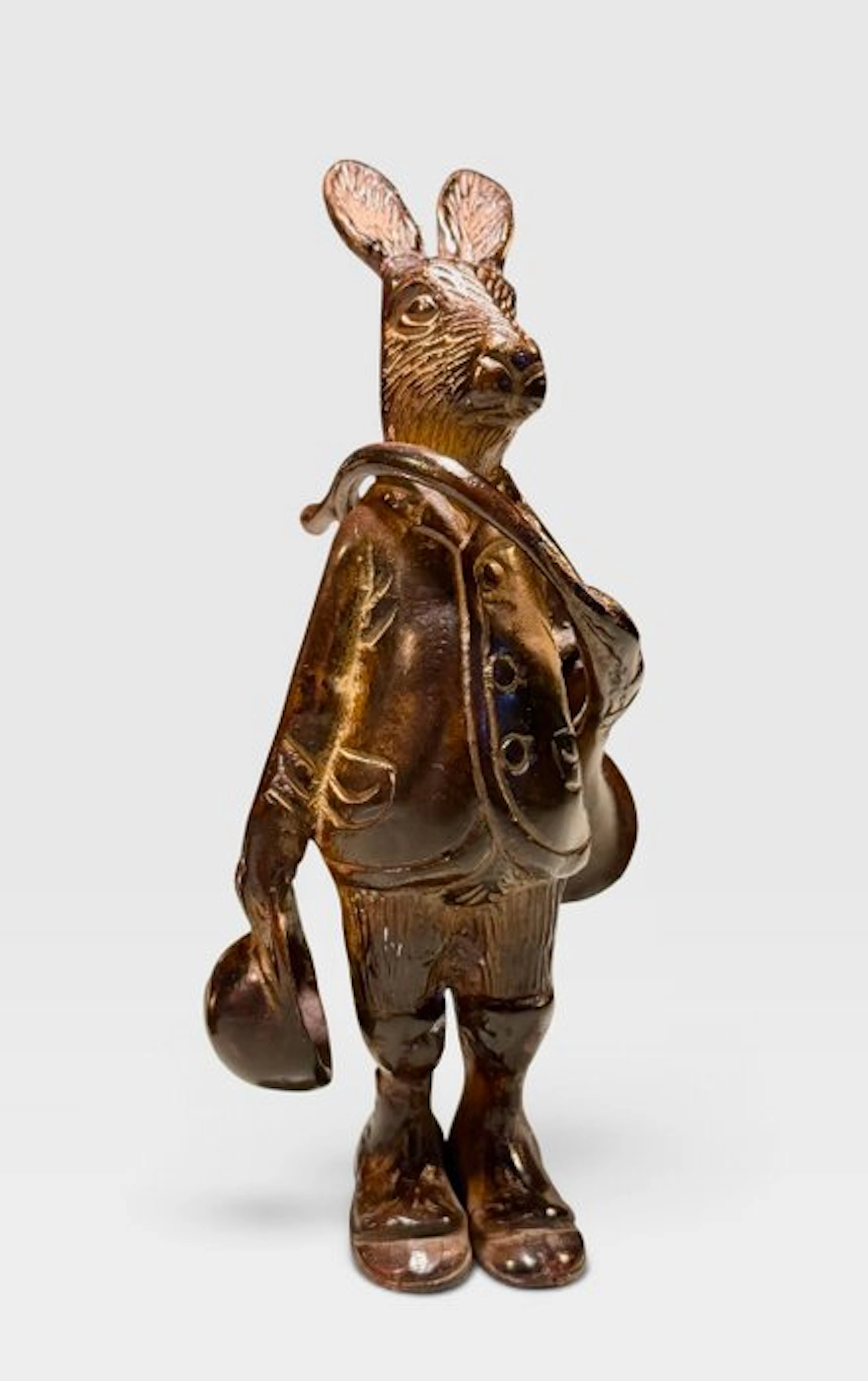 Vintage Patinated Bronze Anthropomorphic Rabbit...