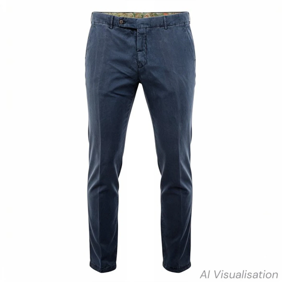 Berwich - Size 58IT - Linen blend - Slim Fit - Trousers - New with tags