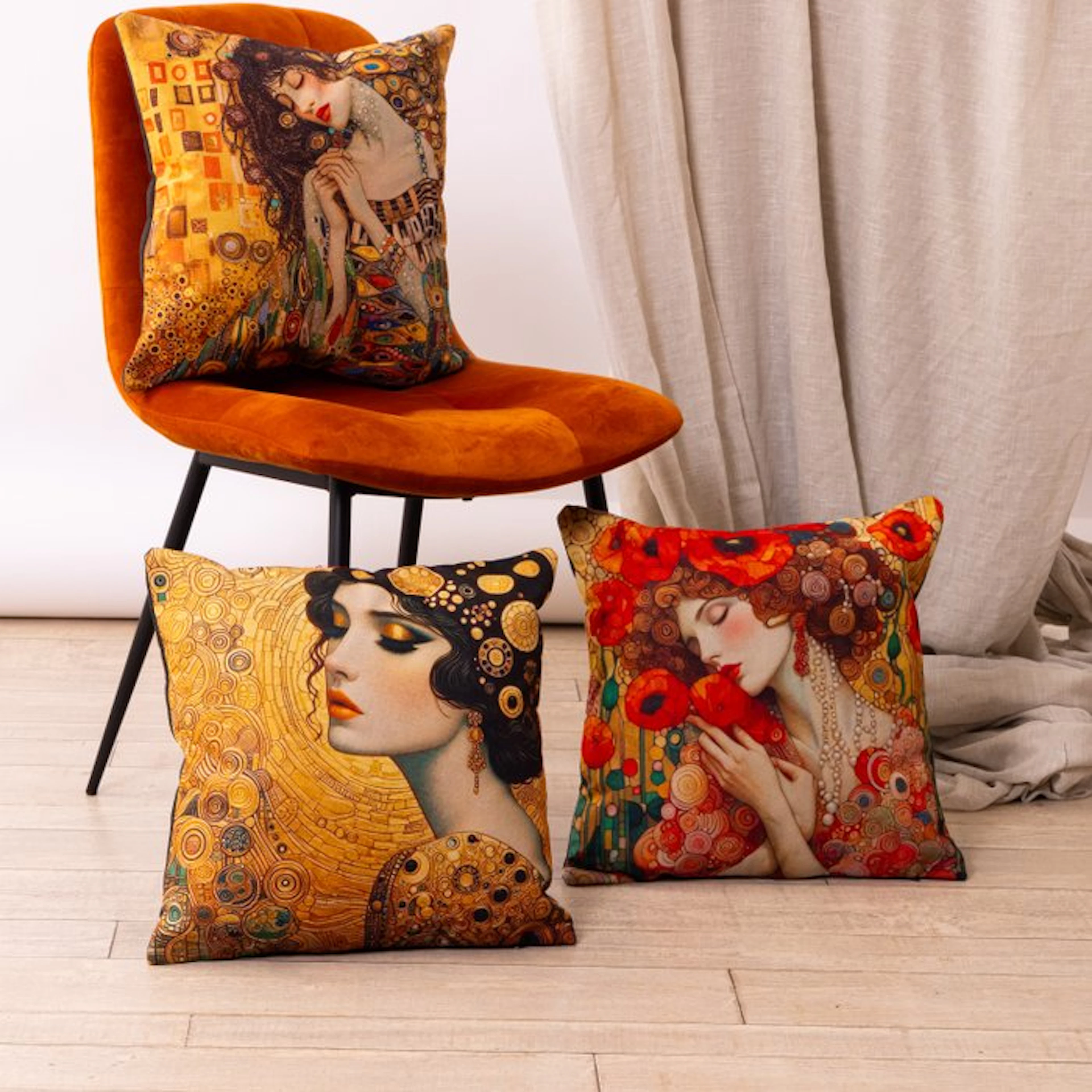AA214 - 3 Artistic Pillowcases 45×45 cm - Tribute to...