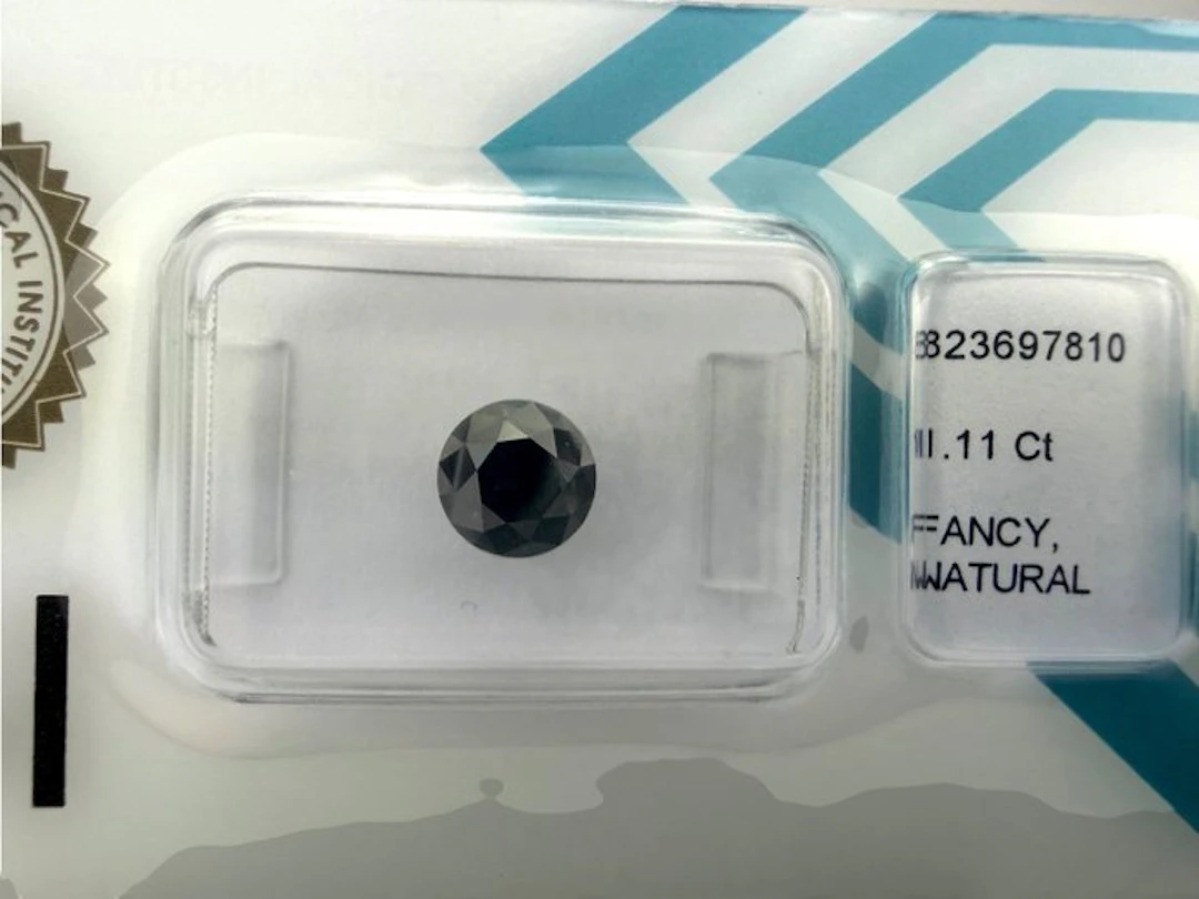 1 pcs Diamond (Natural coloured) - 1.11 ct Black - Not...