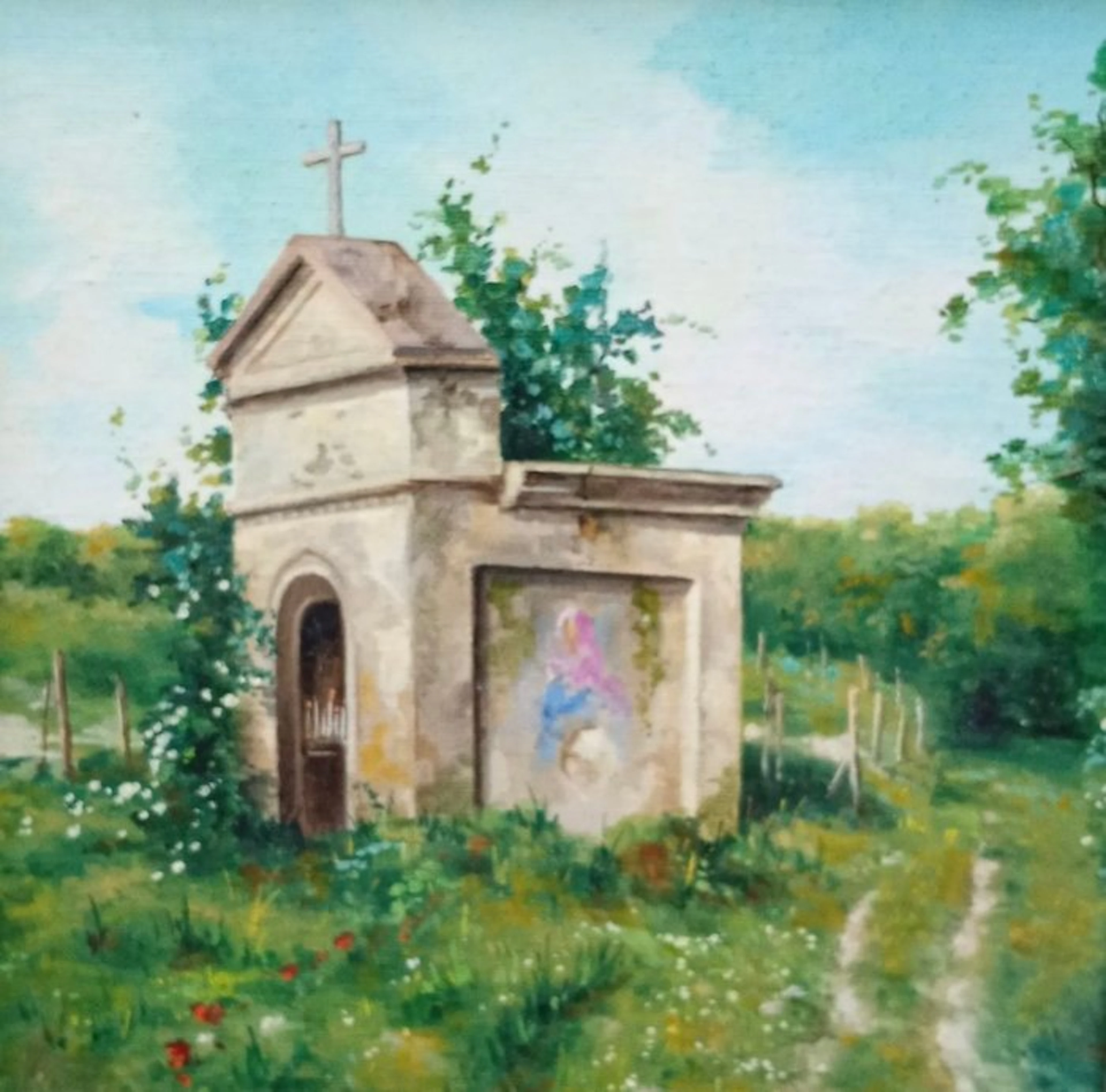 Scuola napoletana (XX), firmato Capasso - Chiesa di campagna