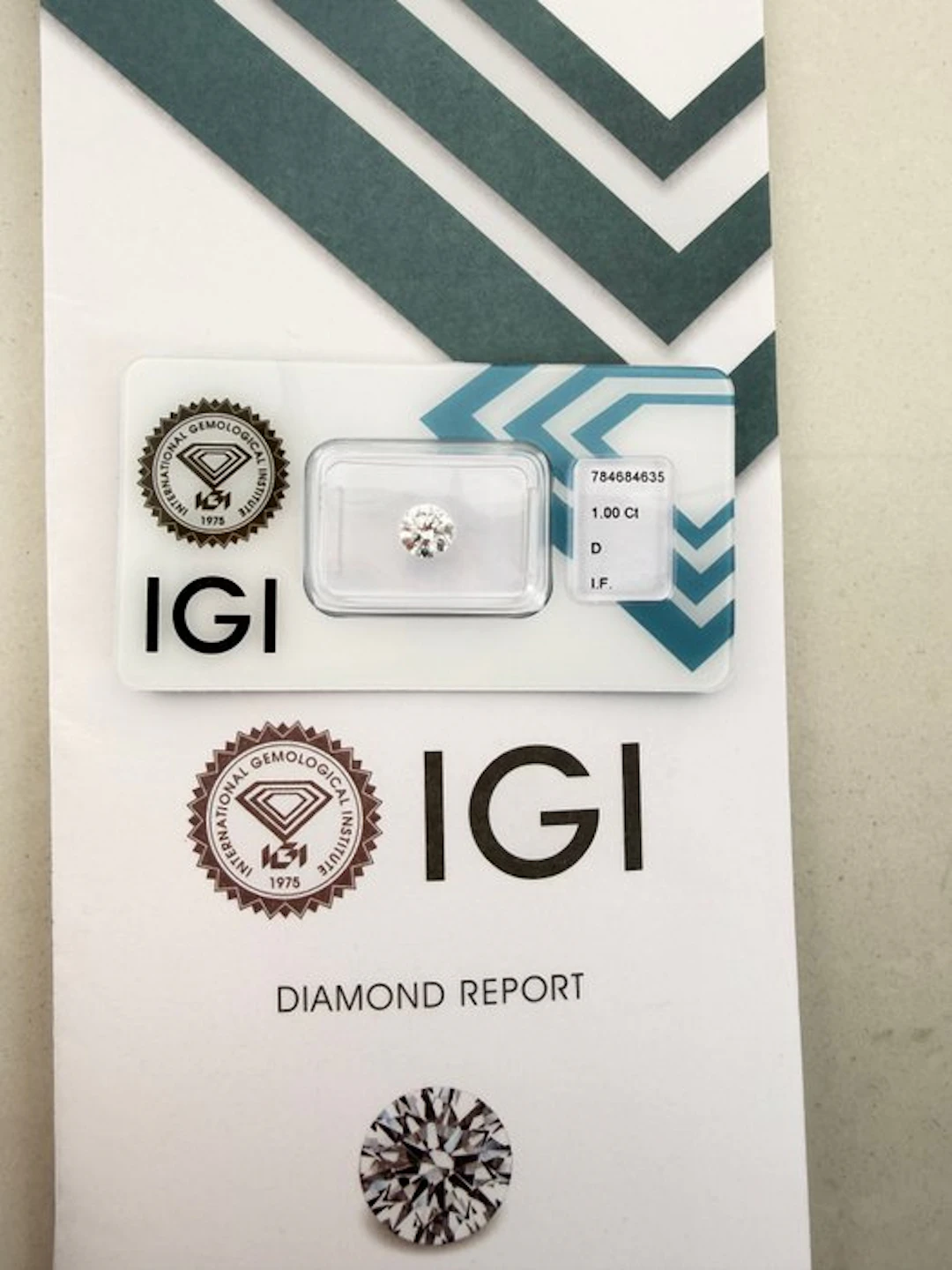 1 pcs Diamond (Natural) - 1.00 ct - Round - D...