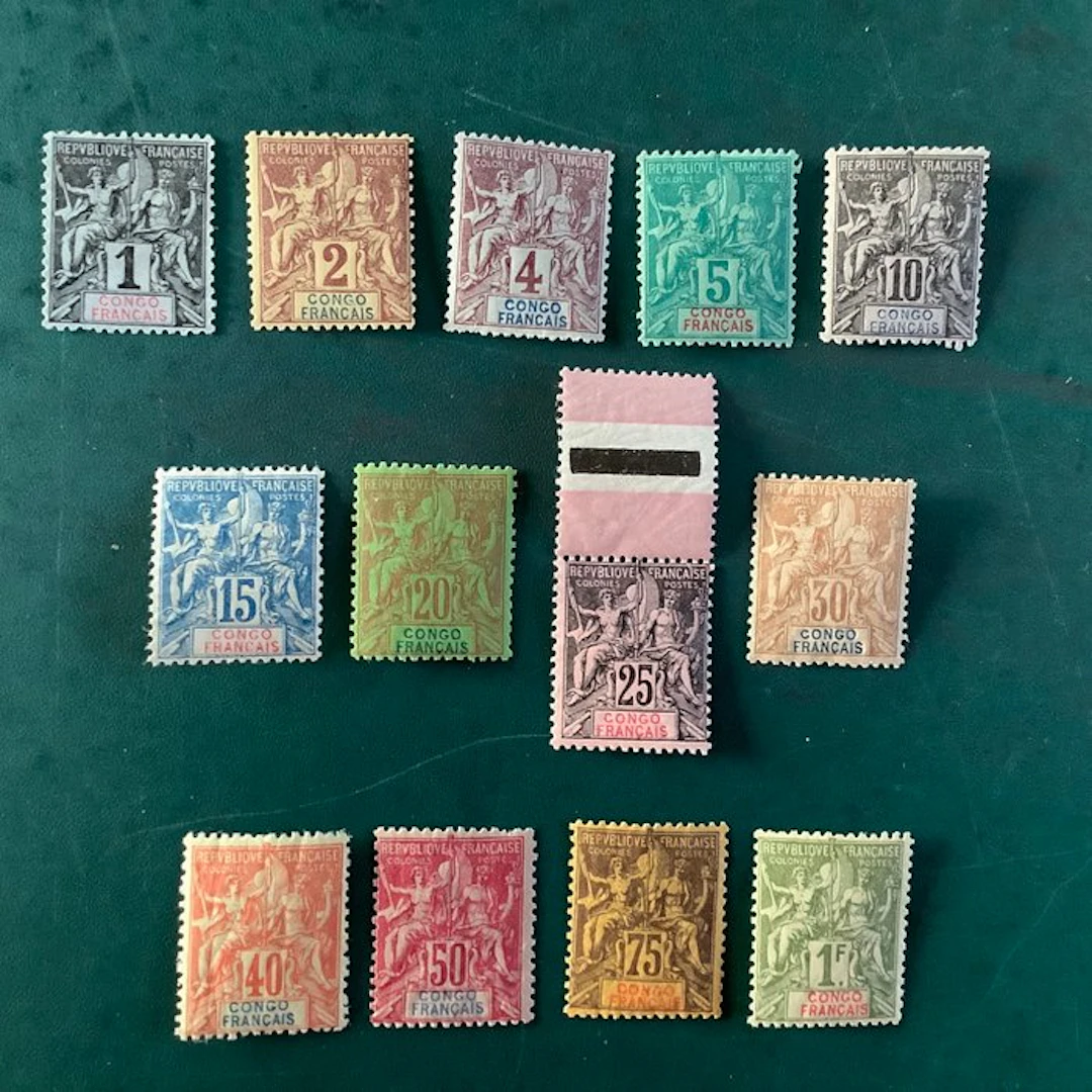 French Congo 1892 - Complete issue allegories - MNH - Yvert 12/24