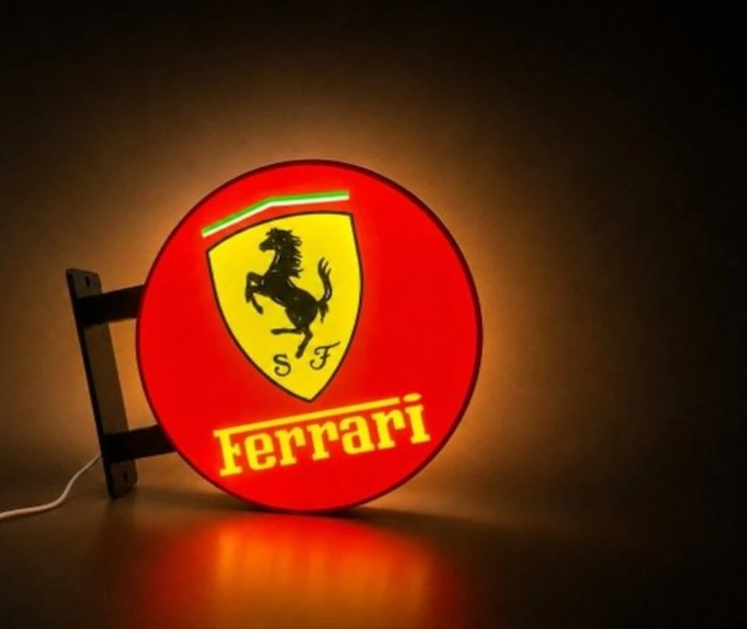 Ferrari double-sided hanging illuminated sign - Insegna Ferrari bifacciale