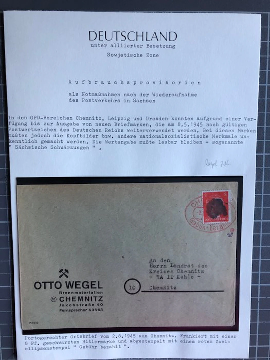 Allied Occupation - Germany (Soviet zone) 1945 - Saxon Redactions