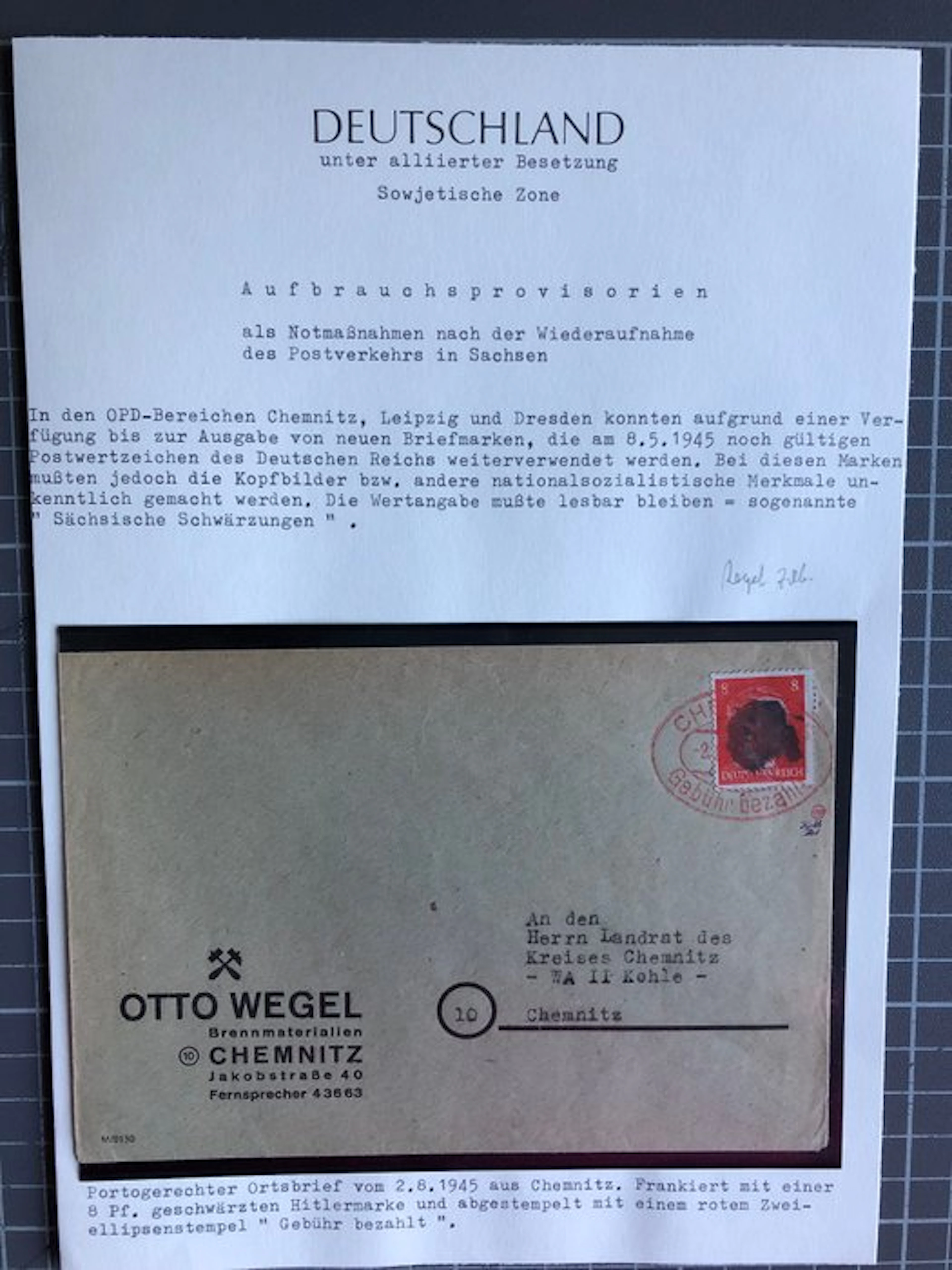 Allied Occupation - Germany (Soviet zone) 1945 - Saxon Redactions