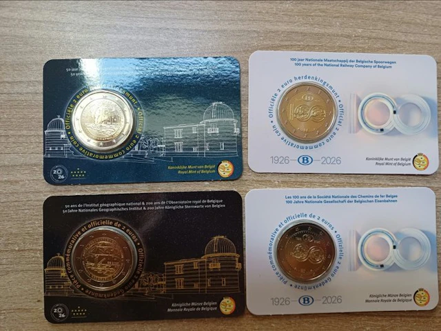 Belgium. 2 Euro 2026 (4 coincards) (No reserve price)