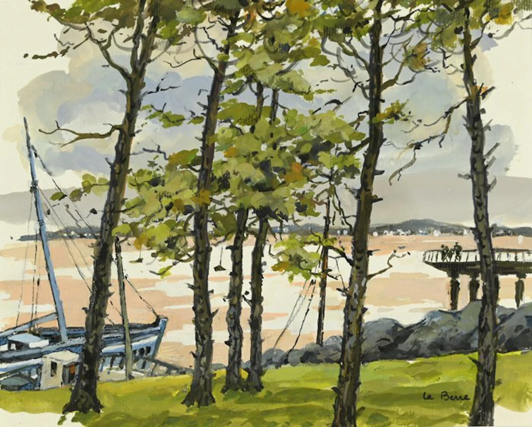 Micheline Le Berre (1931-2023) - Lumière à travers les arbres en Bretagne