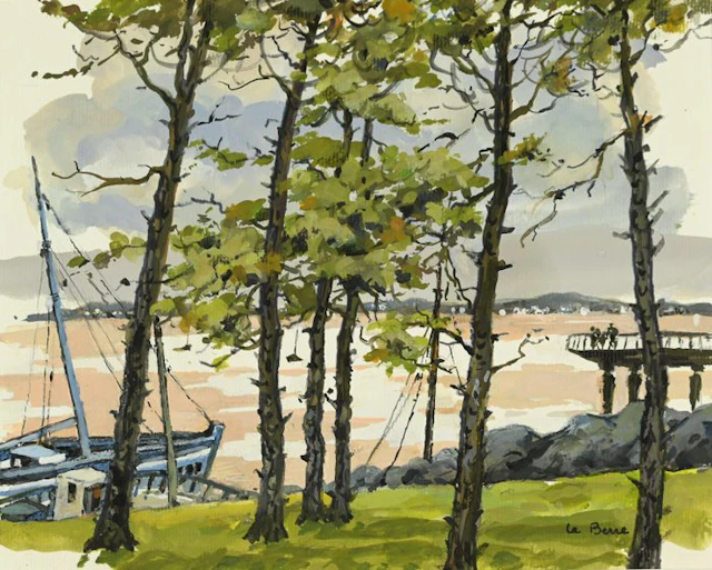 Micheline Le Berre (1931-2023) - Lumière à travers les arbres en Bretagne