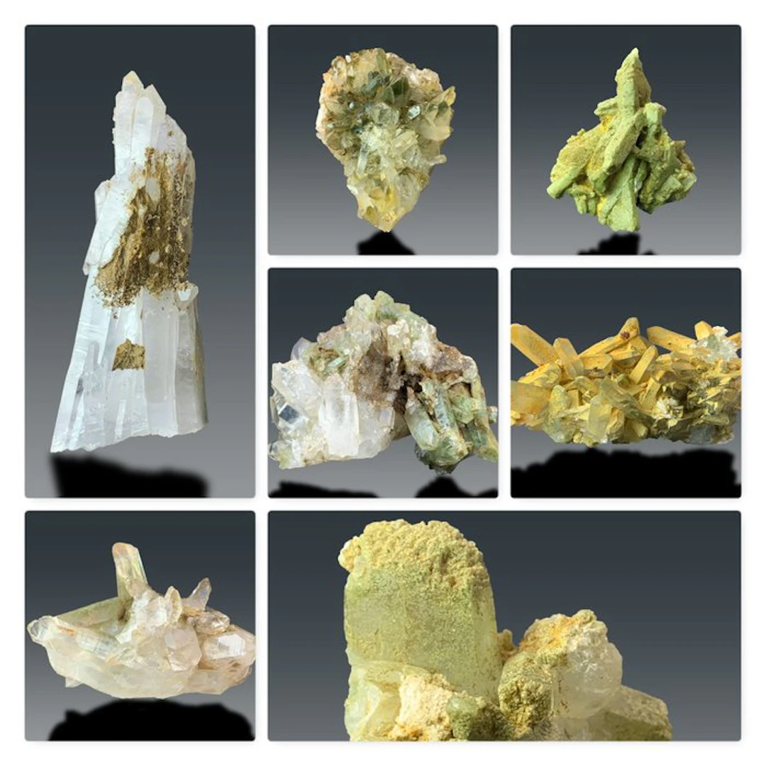 Natural Chlorite Quartz Crystal Specimen Collection –...