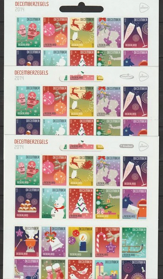 Netherlands - All variants of the December stamps 2014 - V3236-3255