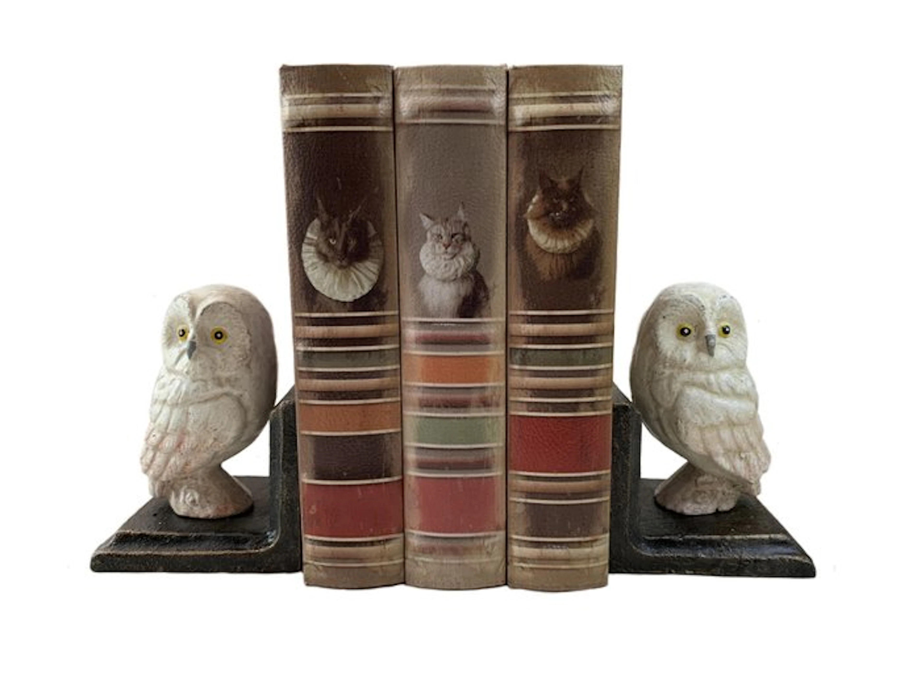 Decorative ornament (2) - Europe - Pair of 2 owl book ends