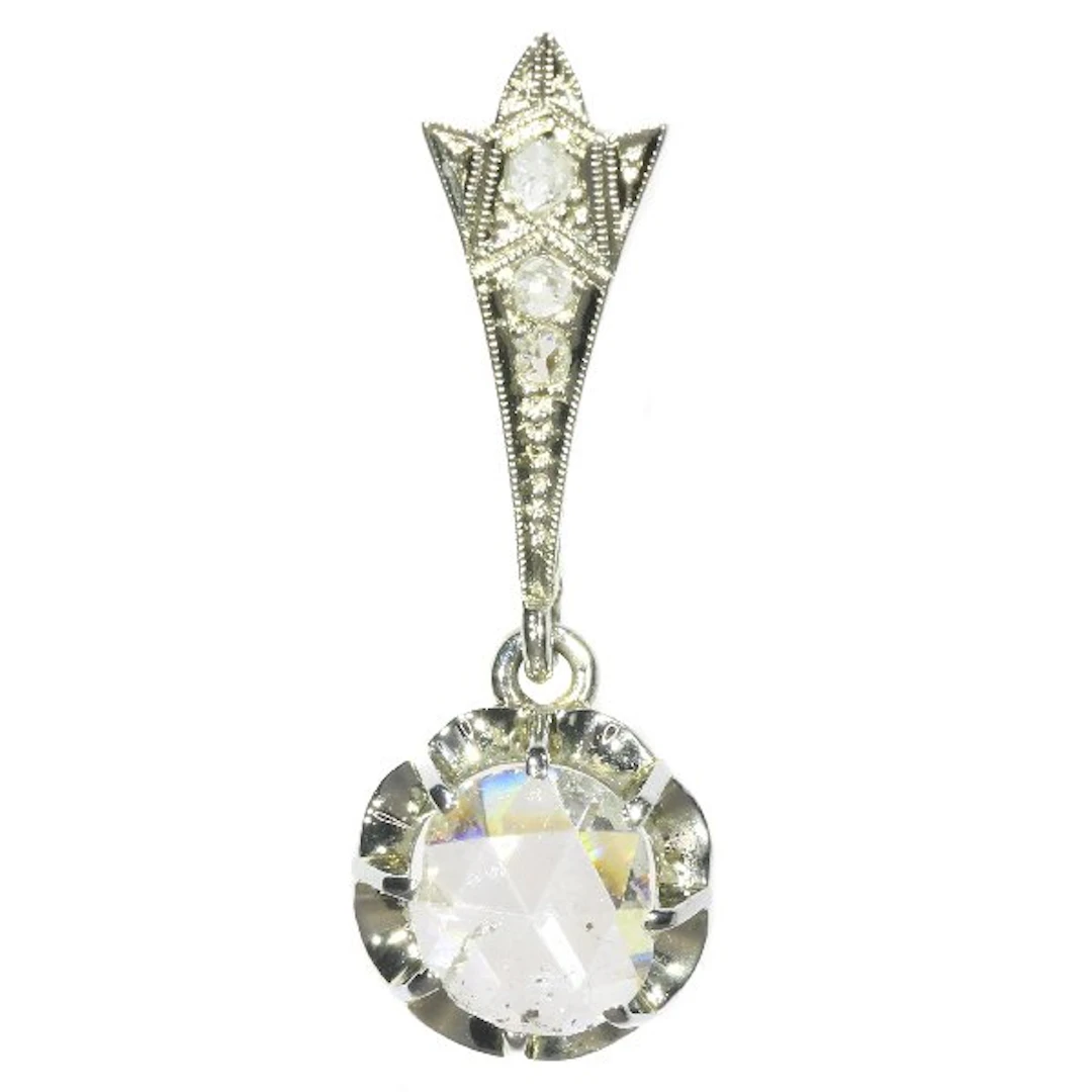 Pendant - 18 kt. White gold, Yellow gold - Diamond - Belle Epoque 1920
