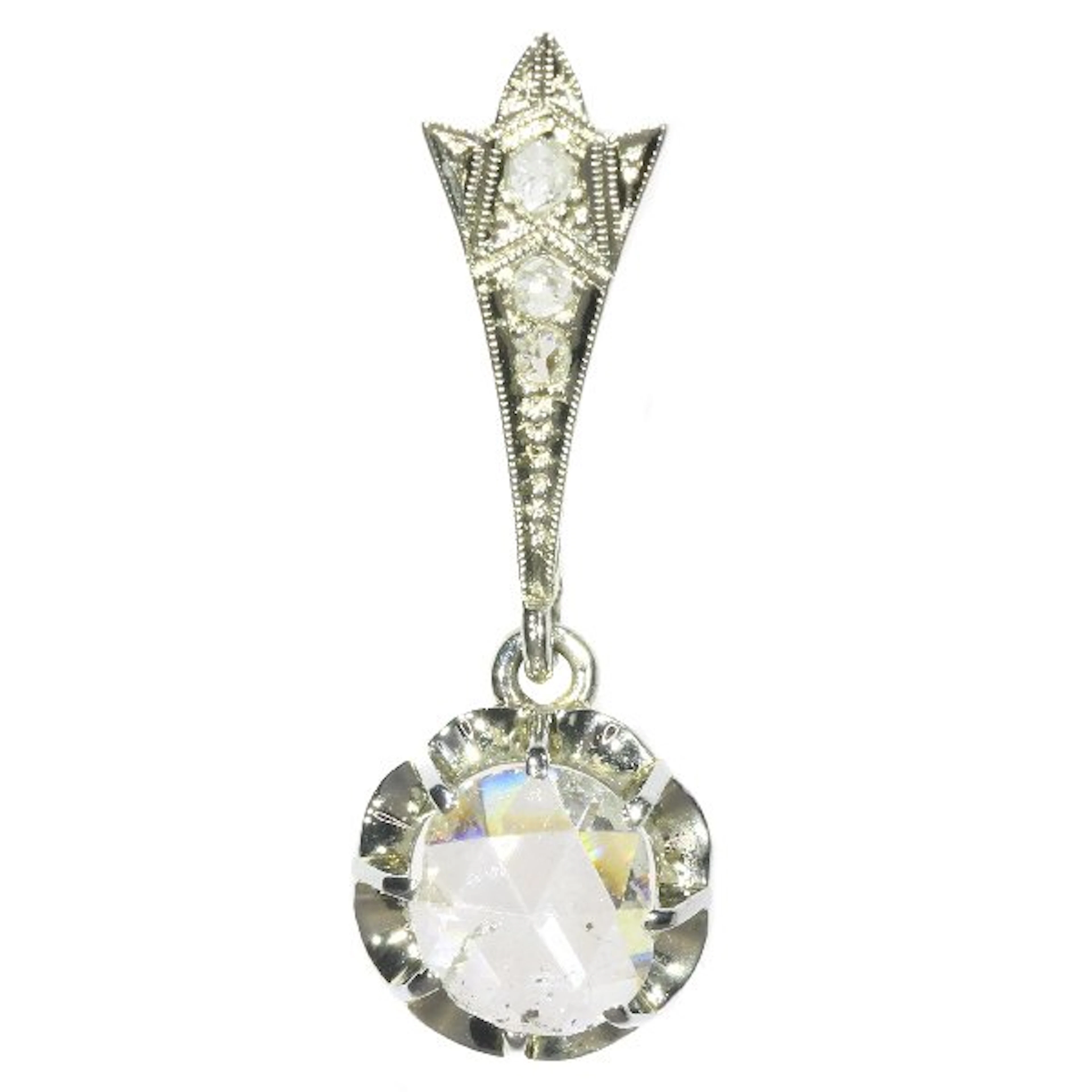 Pendant - 18 kt. White gold, Yellow gold - Diamond - Belle Epoque 1920
