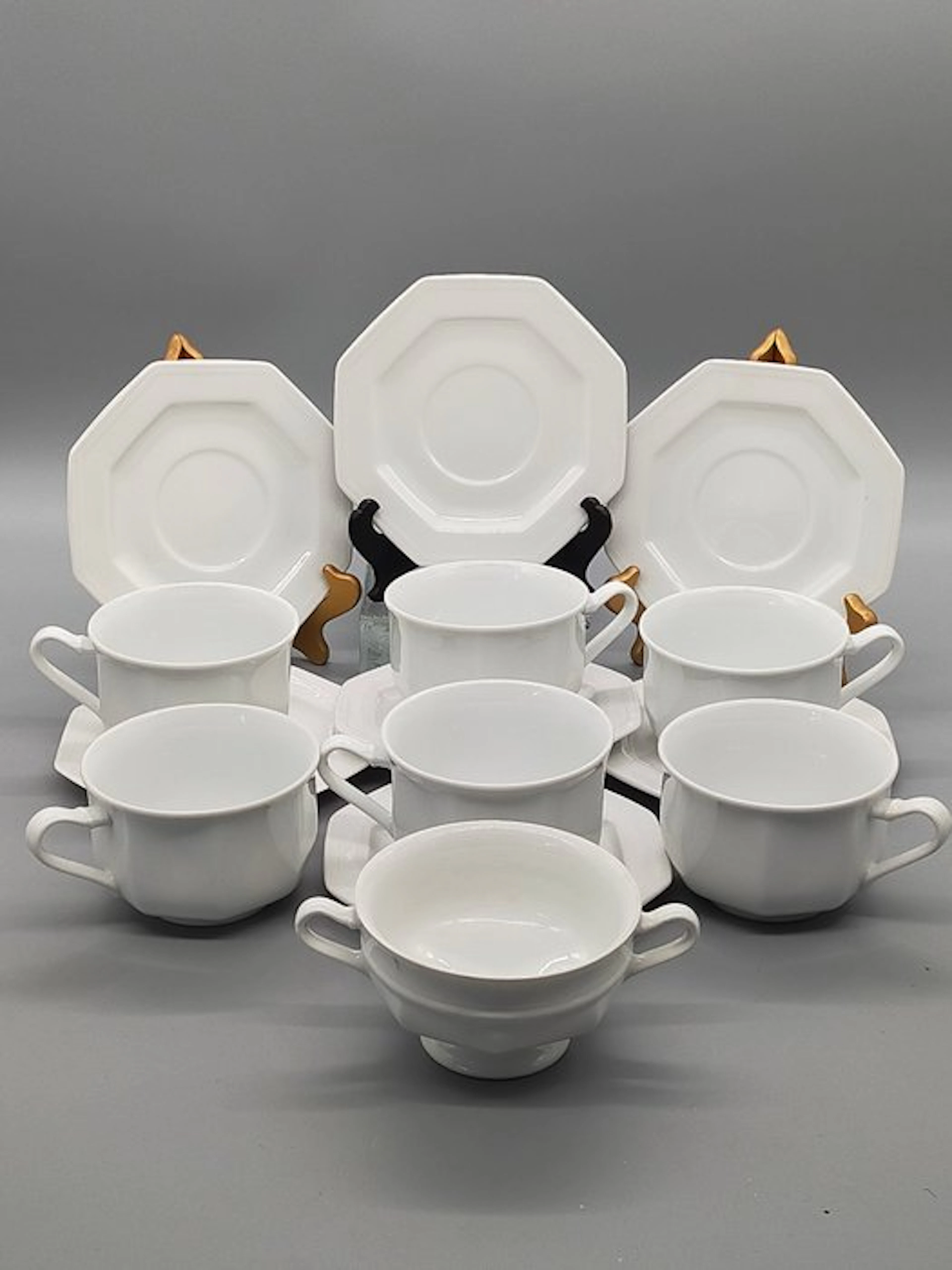Coffee set - Gallo Design Porzellan Kaffeeservice Set Weiß Modern - Porcelain