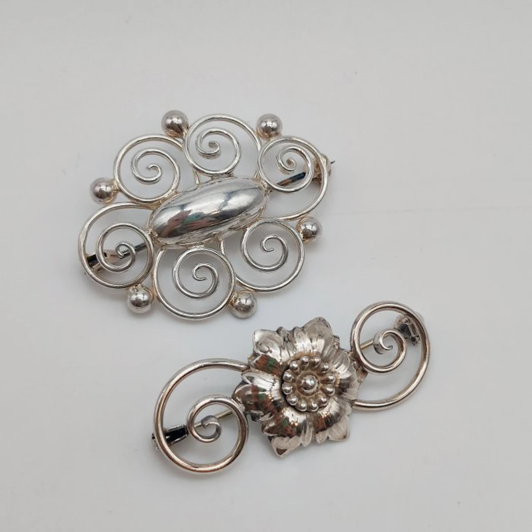 No reserve price - Hermann Siersbol - 2 piece jewellery set Silver