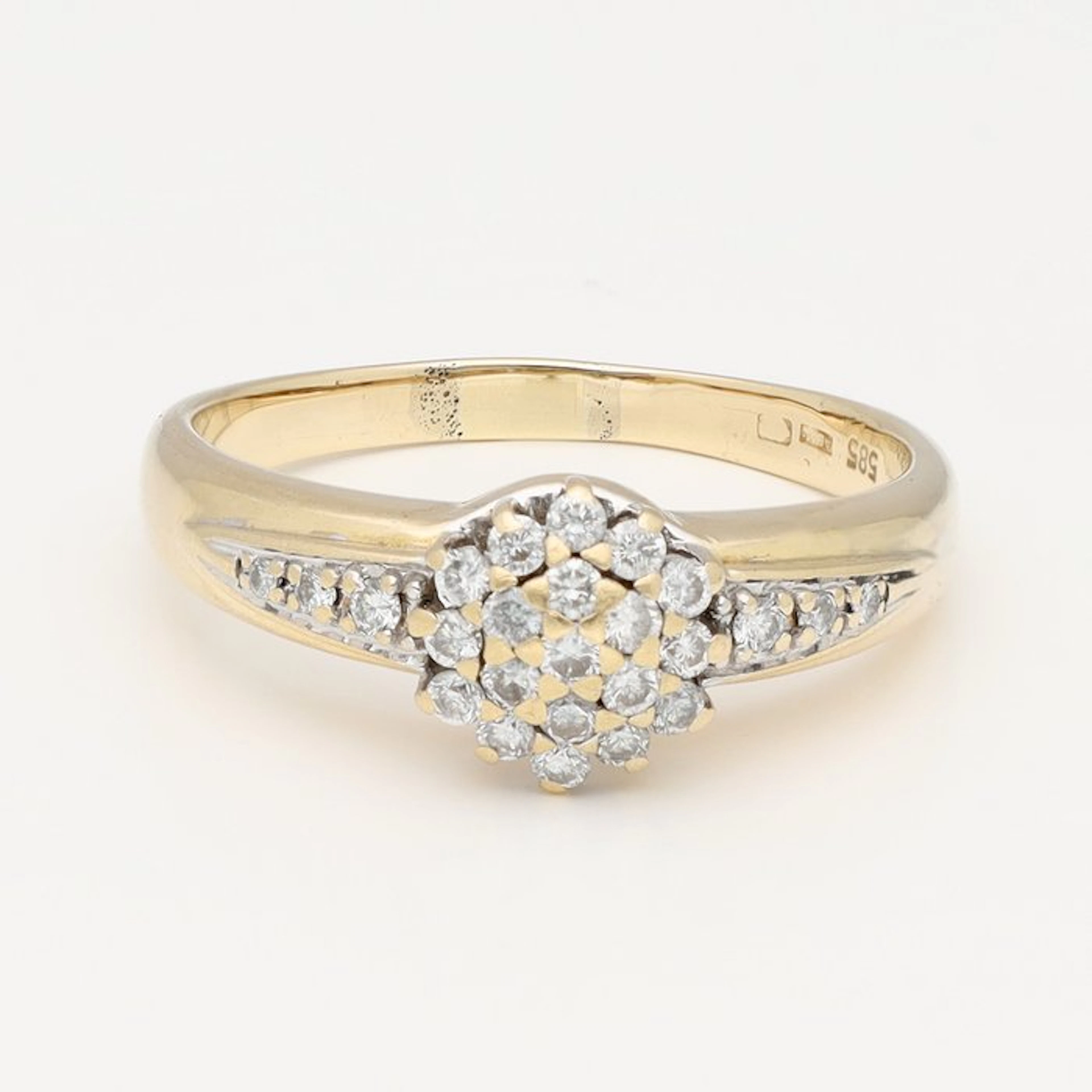 Ring - 14 kt. Yellow gold Diamond (Natural)