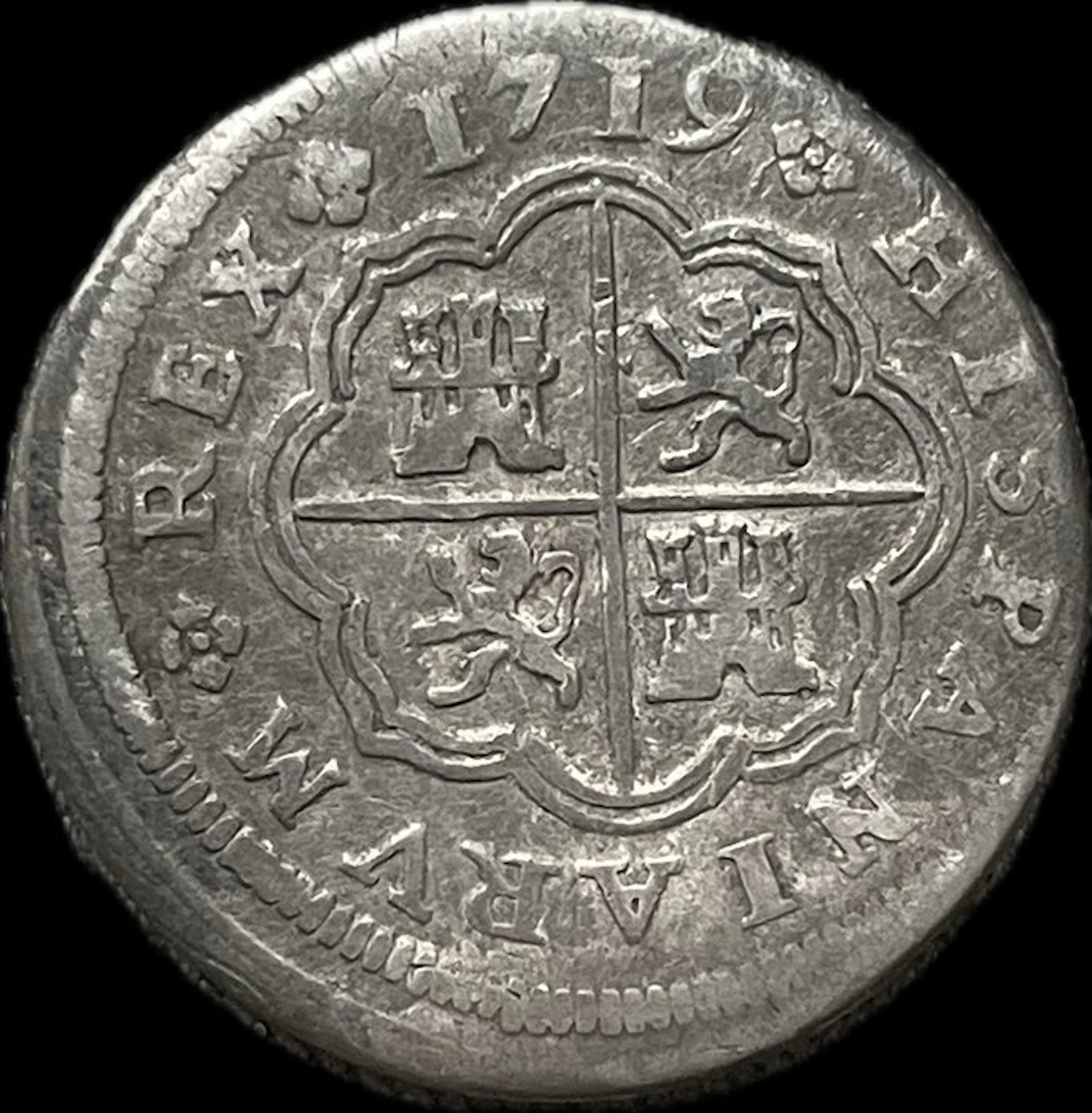 . Spain Felipe V. 1 Real 1719 Cuenca JJ