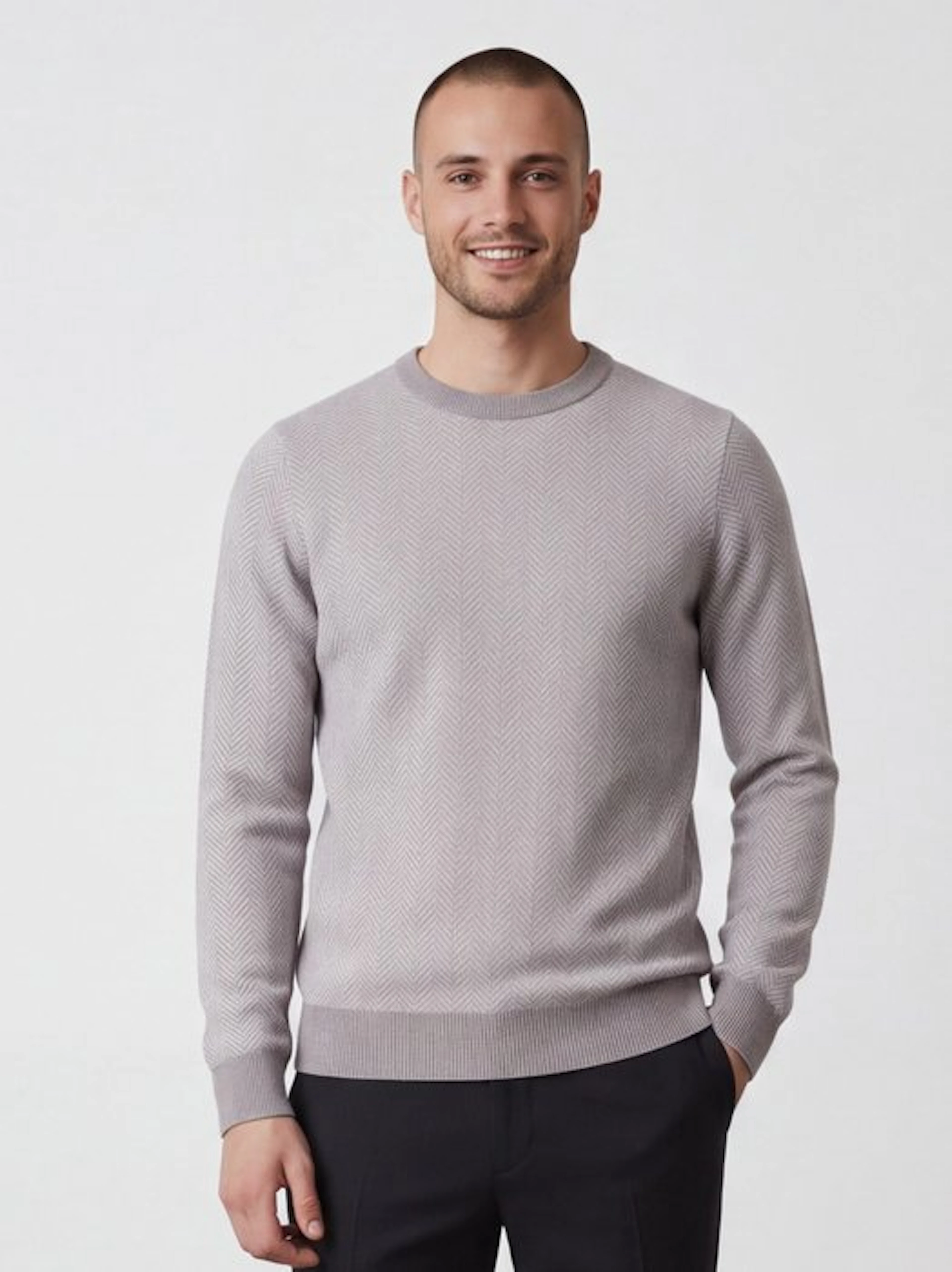 Doriani-Pure Cashmere-Herringbone-48 - Jumper - New with tags