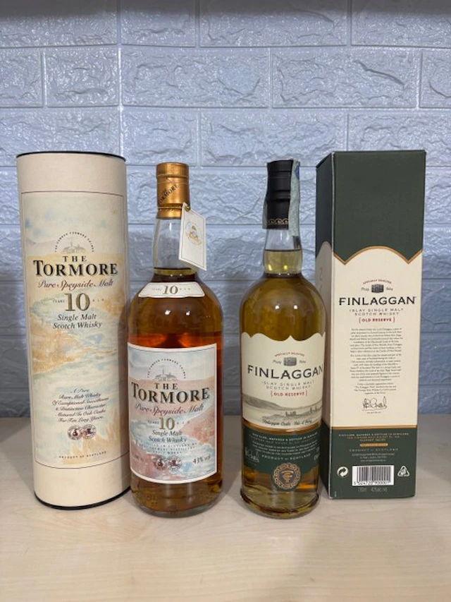 Tormore 10yo + Finlaggan - 1 Litre, 700ml - 2 bottles