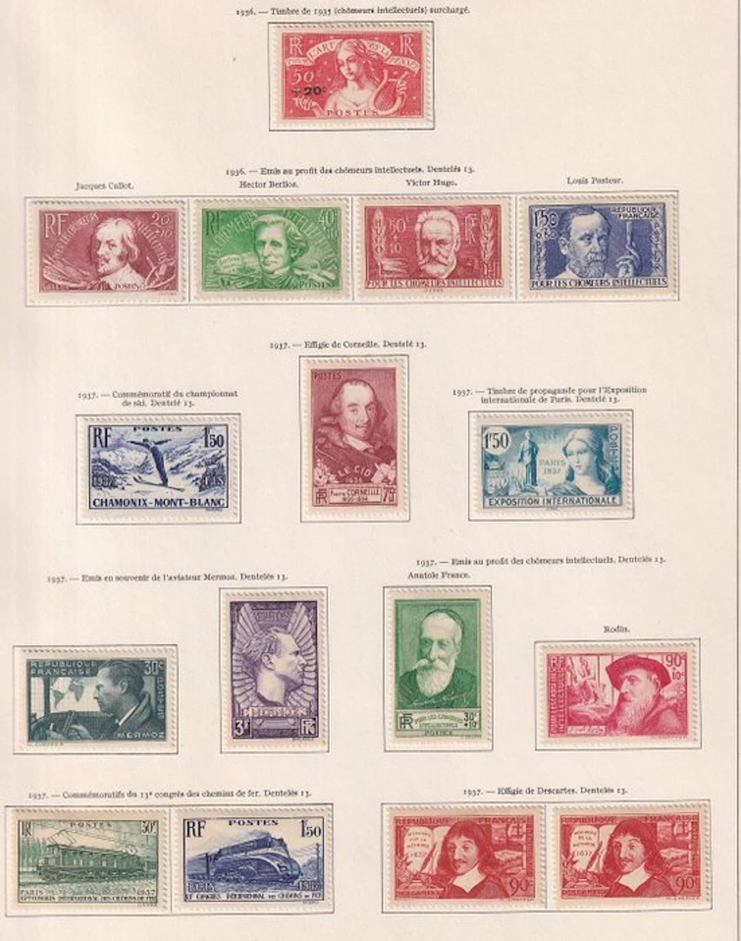 France 1936/1938 - superbe collection de timbres