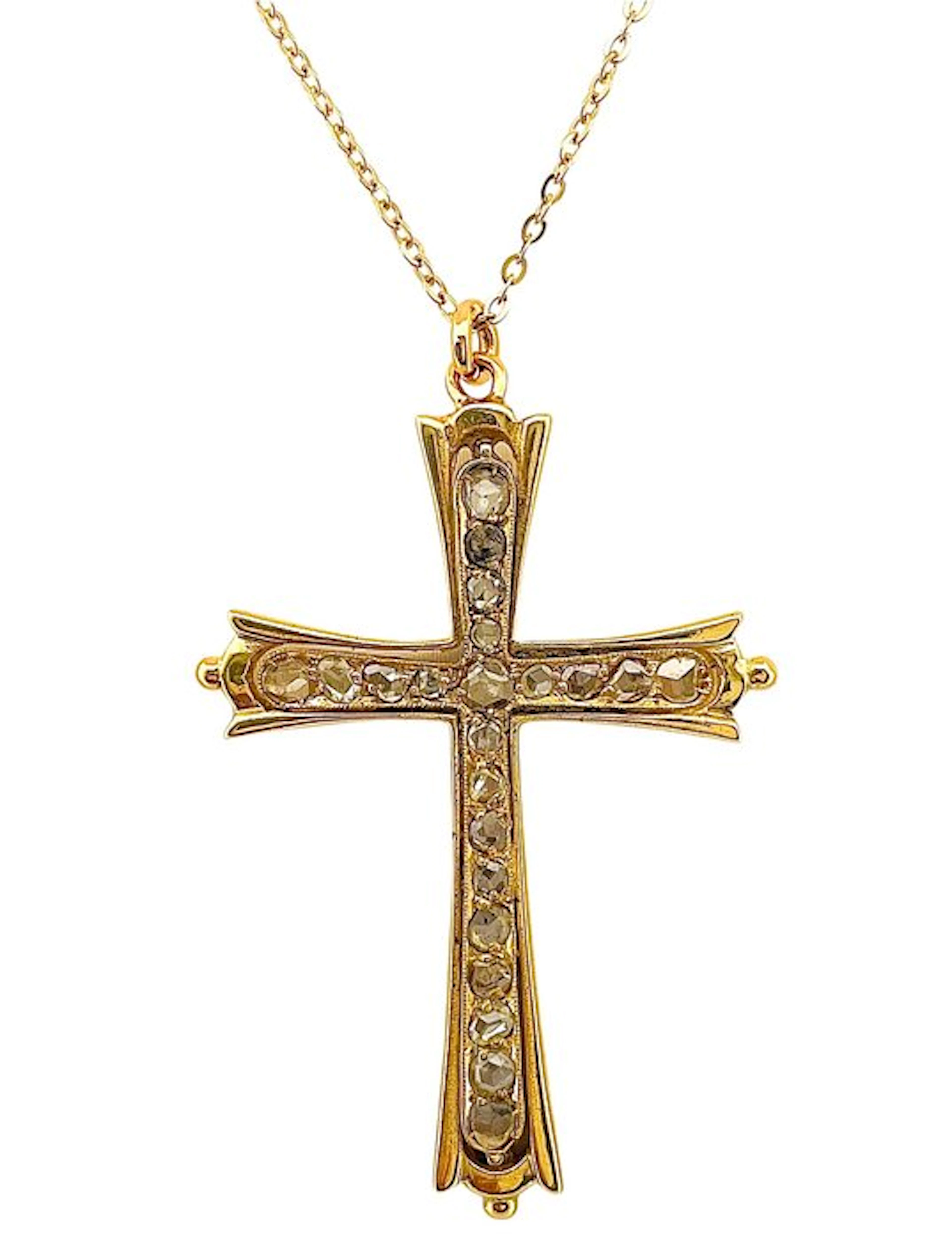 No reserve price - Necklace - 9 kt. Yellow gold, Silver Diamond (Natural)