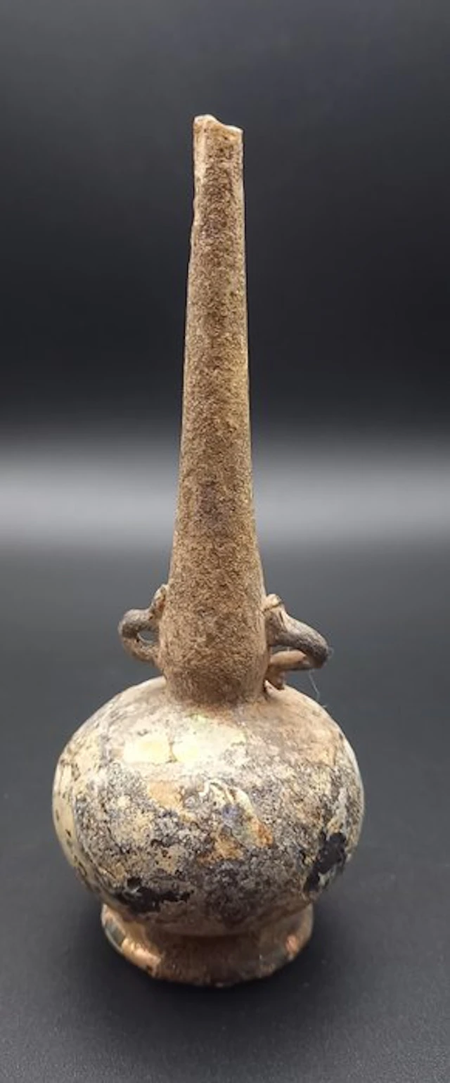 Late Roman/Early Byzantine Bulbous perfume bottle with a tall